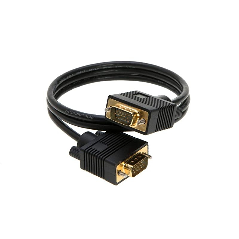 6FT SVGA Monitor Cable Male to Male 1080P Super VGA Display Cord for PC Projector Laptop TV