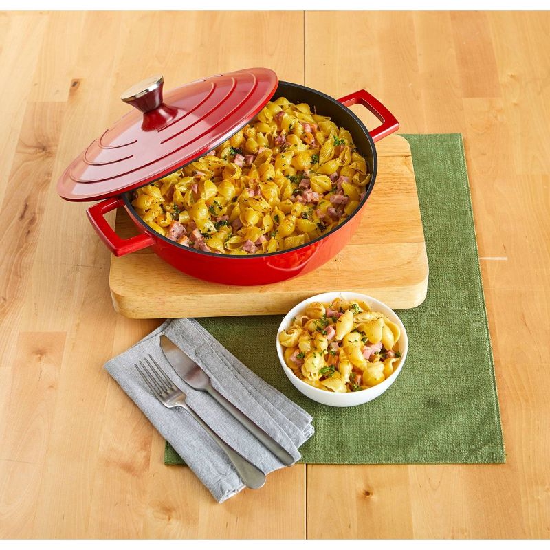 Imusa 4qt Red Cast Aluminum Arrocera with Lid