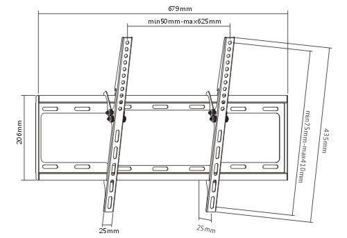 Impact Mounts Slim Tilt Tv Wall Mount Bracket for LED LCD Plasma Tvs 32-70" 36 37 40 42 45 46 47 50 52 55 60 65 70