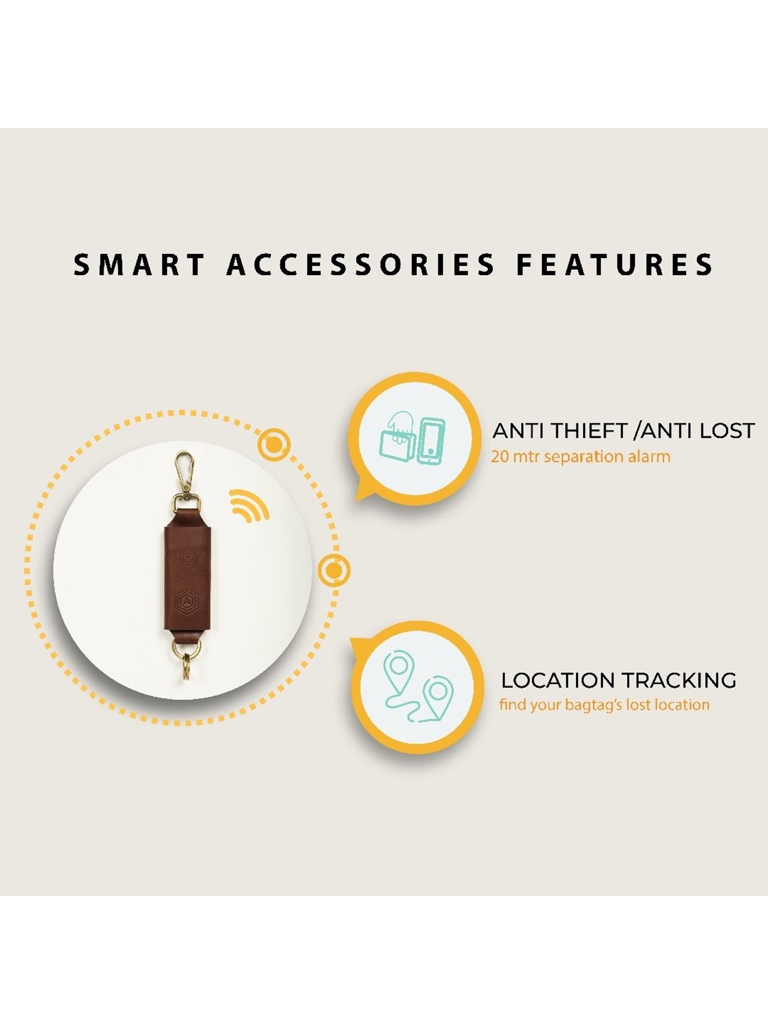 Arista Vault Brown Smart Bag Tag