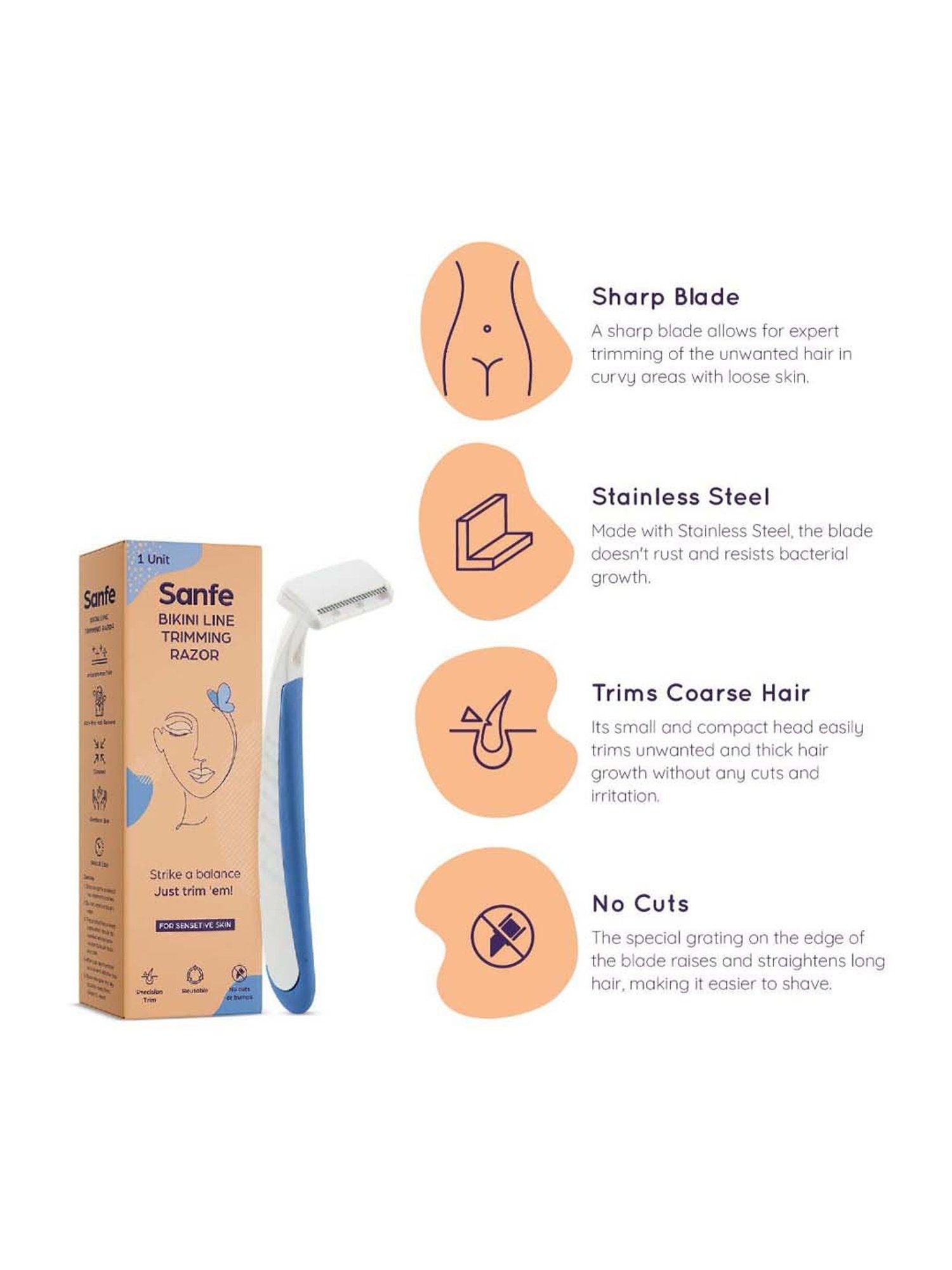Sanfe Bikini Line Trimming Razor - 50 gm
