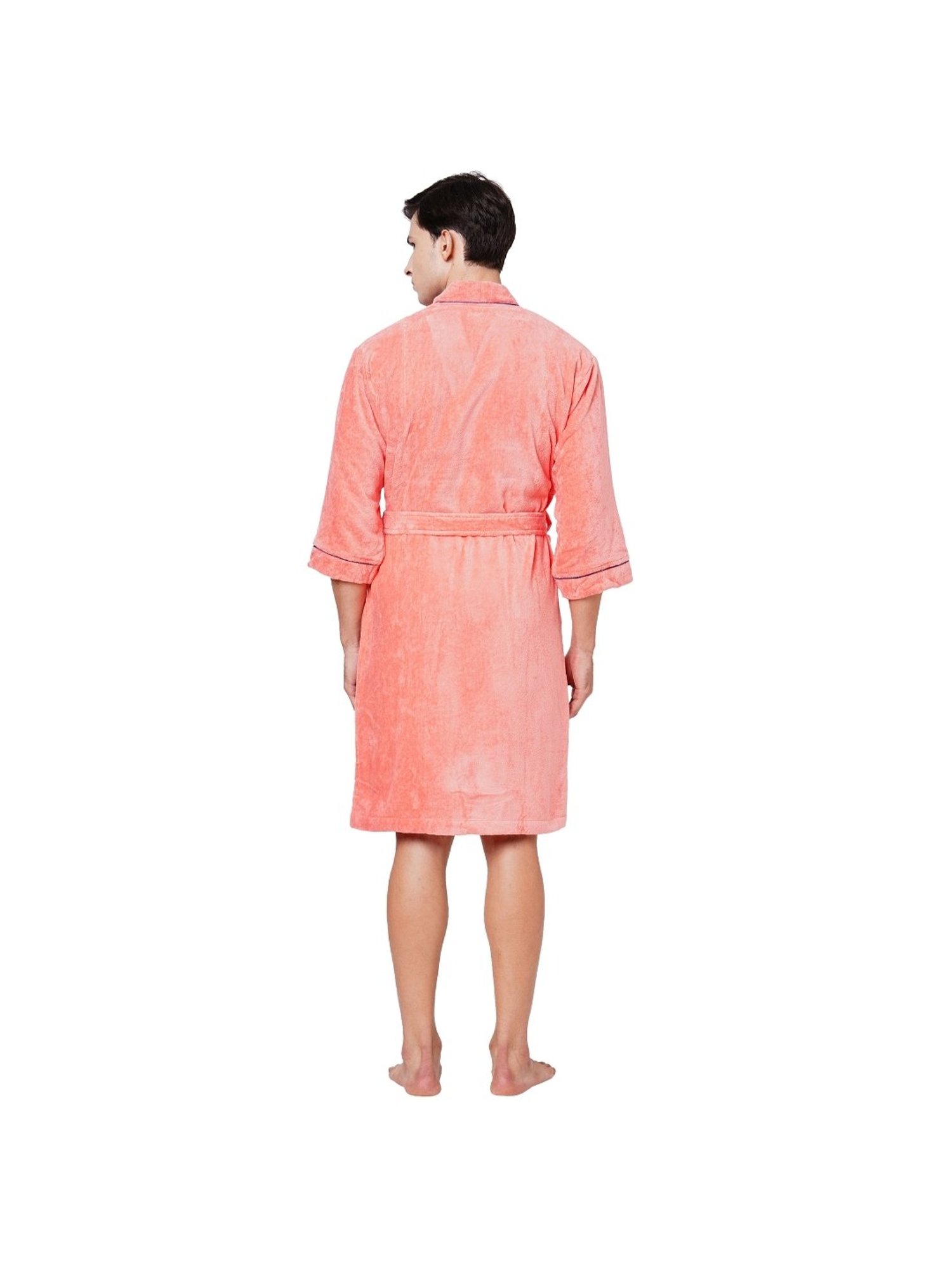 Spaces Coral 380 GSM Cotton Quick Dry High Loft Ultra Soft Bathrobe