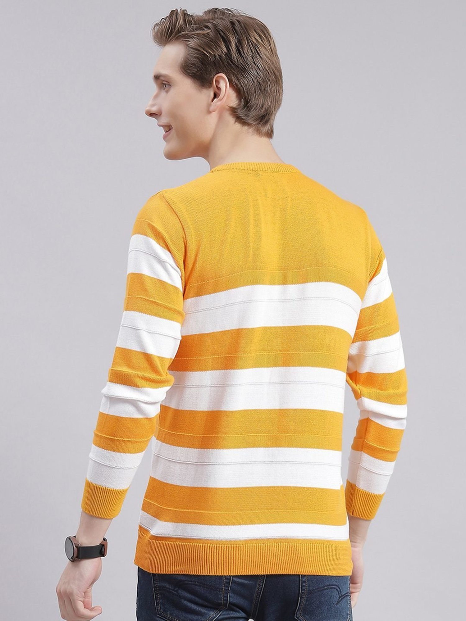 Duke Wine Self Striped Sweater