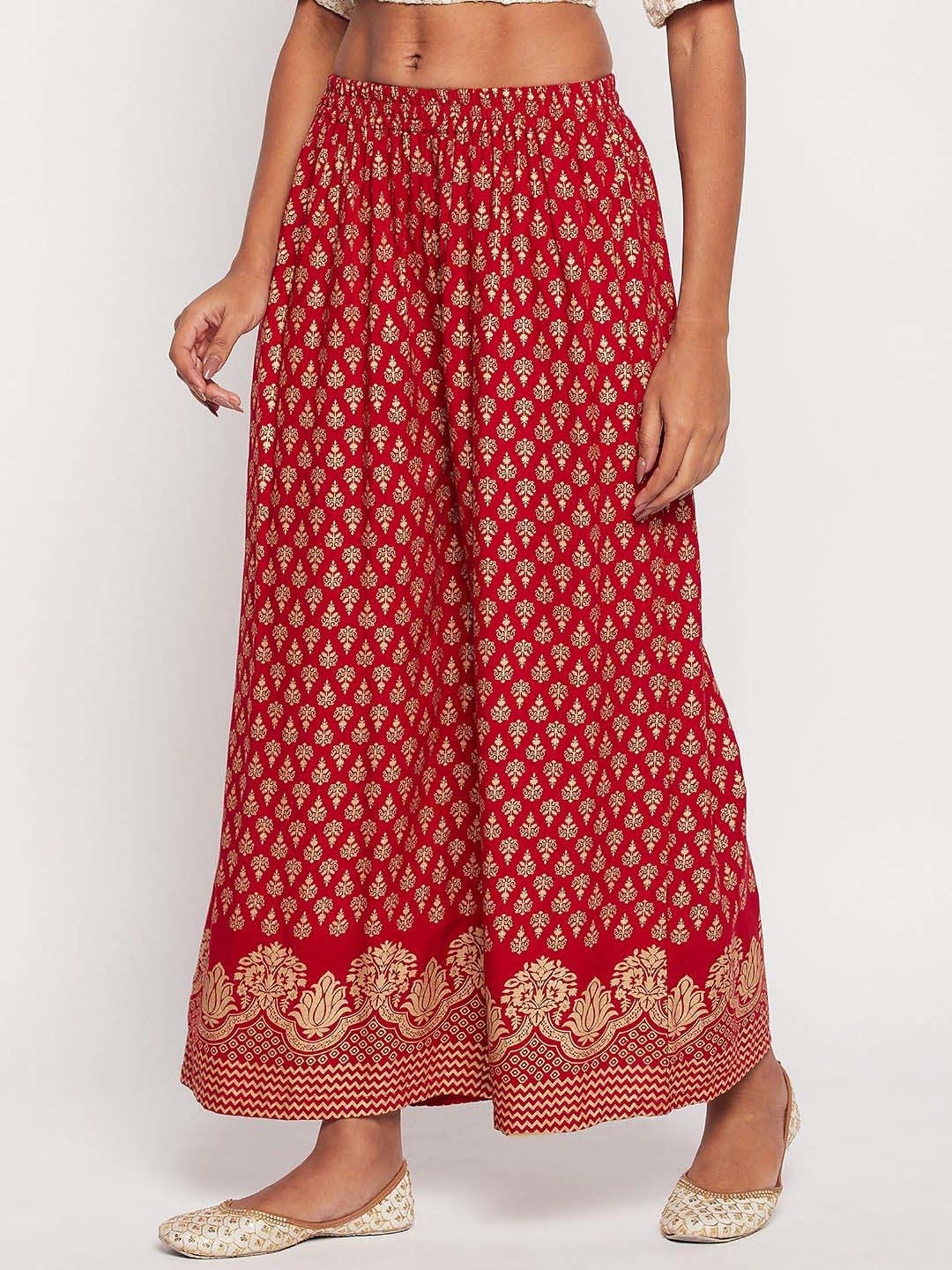 Castle Red Printed Palazzos
