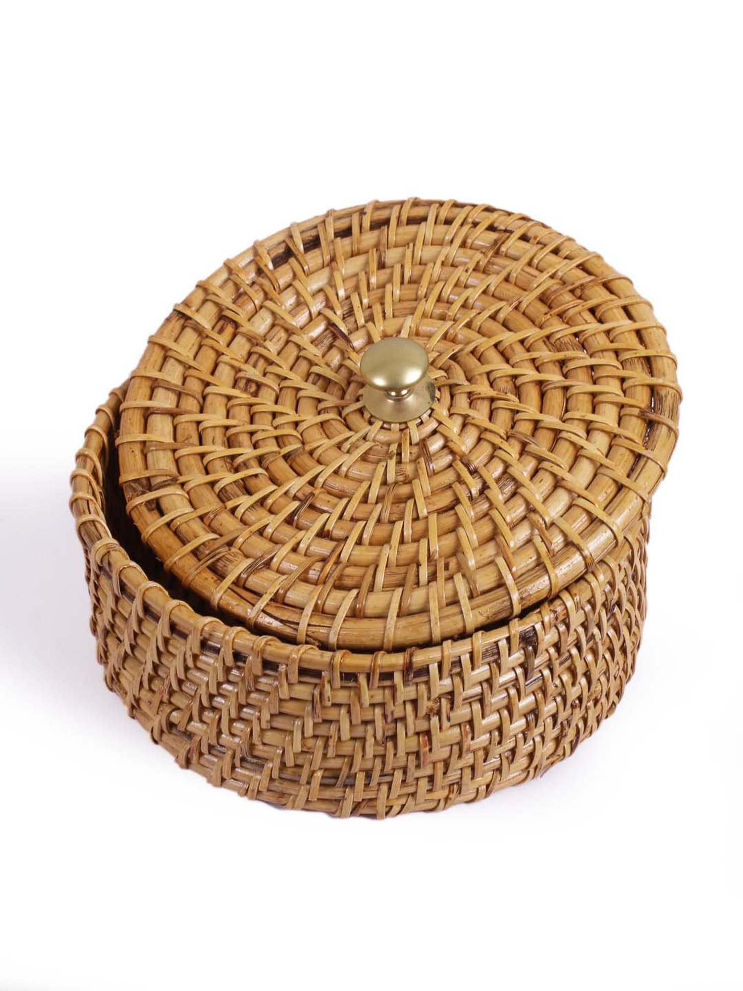 VarEesha Beige Bamboo Wicker Multipurpose Casserole - Set of 1