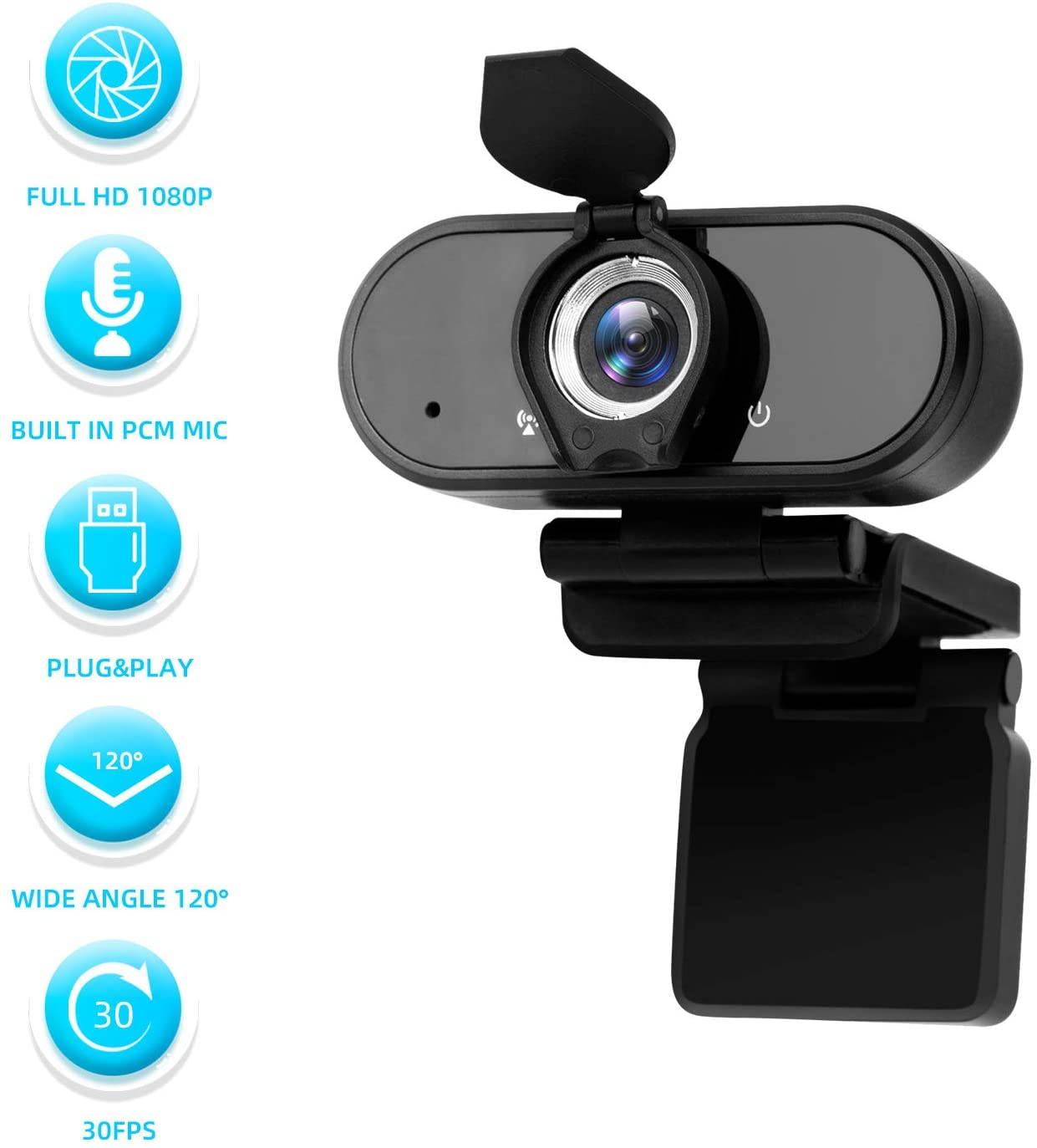 2020 New Full HD 1080p Webcam,SAFEVANT PC Webcams with Microphone,Plug & Play USB Webcam for Desktop & Laptop,Streaming Web cam with Wide Dynamic Range for Video Conferencing Record