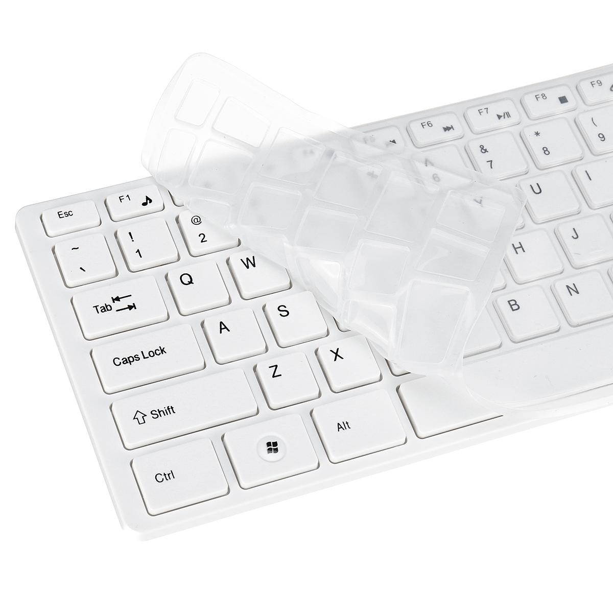 2.4Ghz Wireless Keyboard And Mouse Set For PC Macbook Smart Box TV Computer New - White (white)