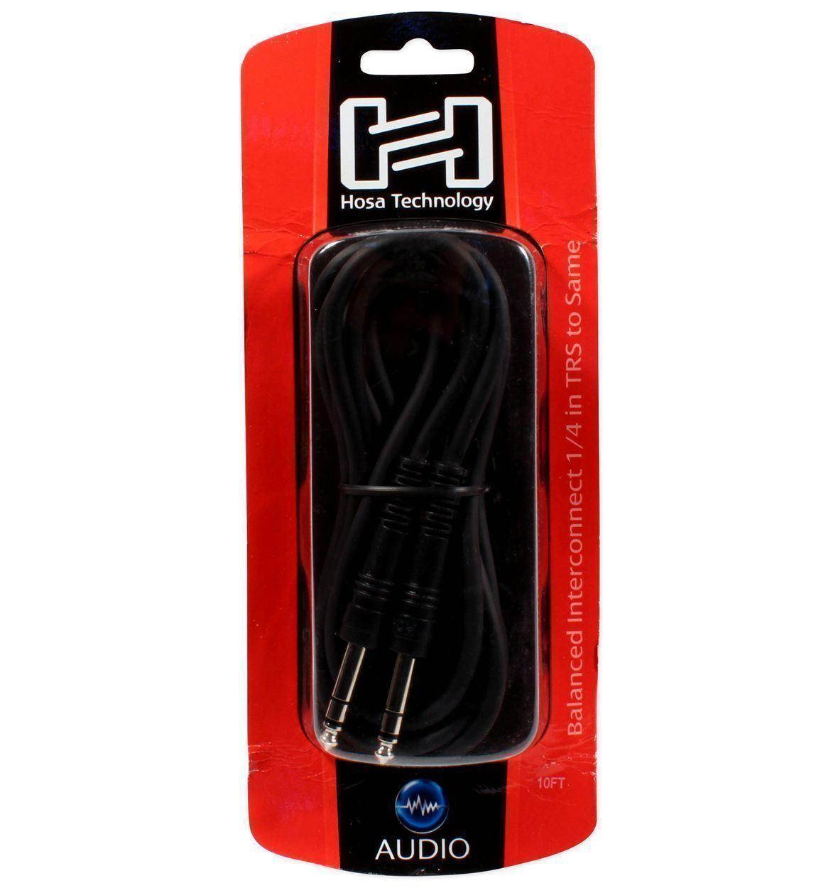 2 HOSA CSS-110 1/4" TRS 10FT BALANCED AUDIO CABLES