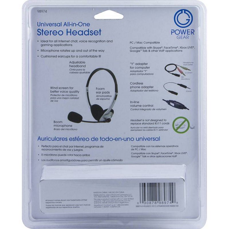 Power Gear Universal All-in-One Stereo Wired Headset