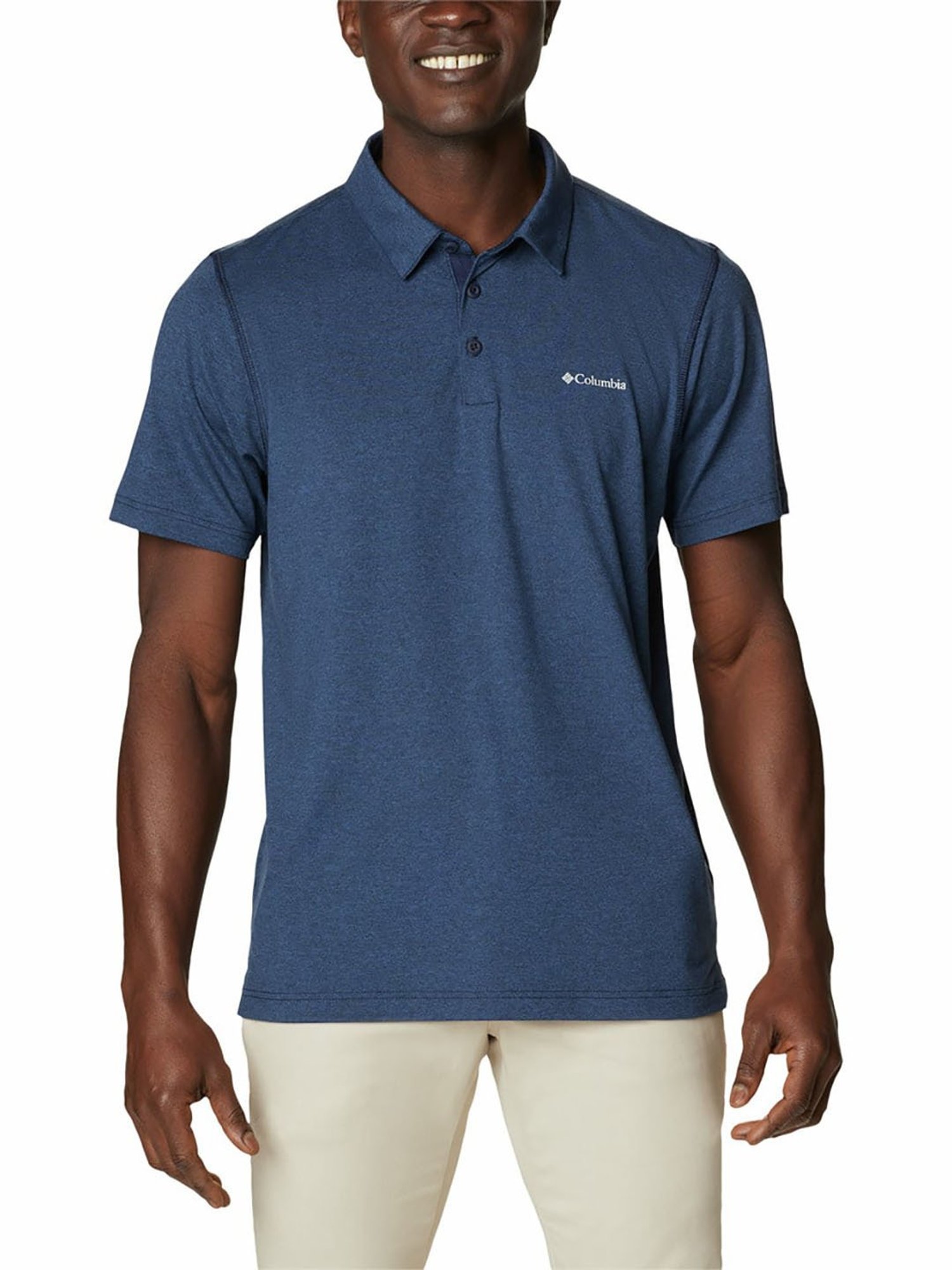 Columbia Men Blue Tech Trail Polo T-Shirt