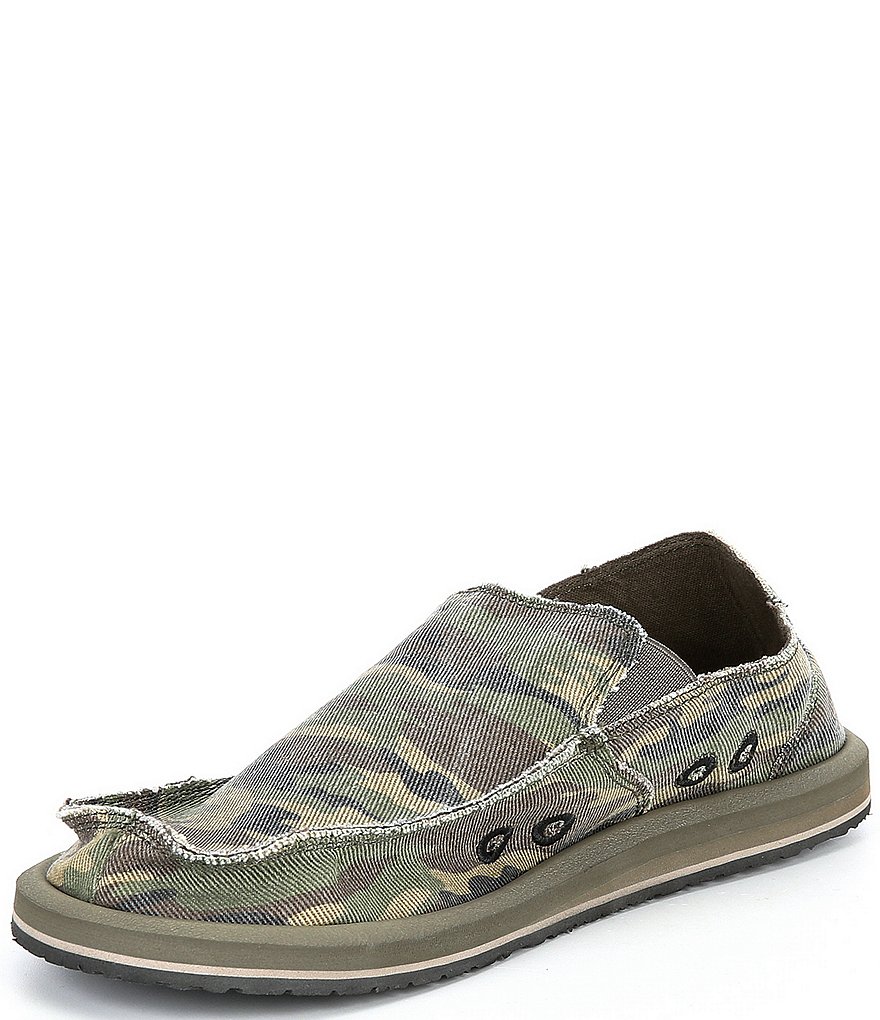 Sanuk Men's Vagabond Camo Print Canvas Slip-Ons
