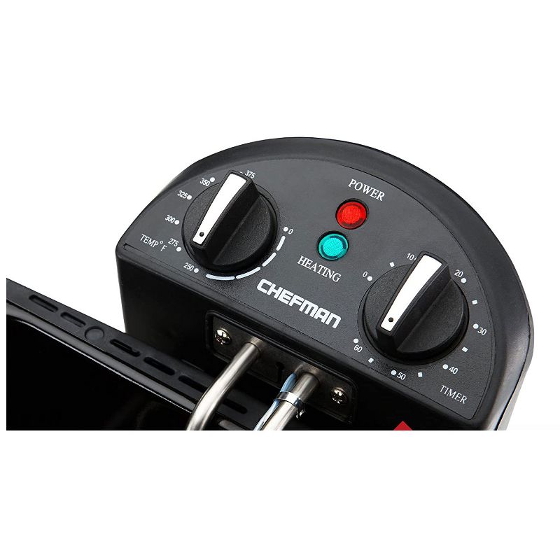 Chefman RJ07-45-SS Jumbo Size 4 Liter 1700 Watt Oil Deep Fryer with Removable Basket and Adjustable Temperature and Timer, Stainless Steel