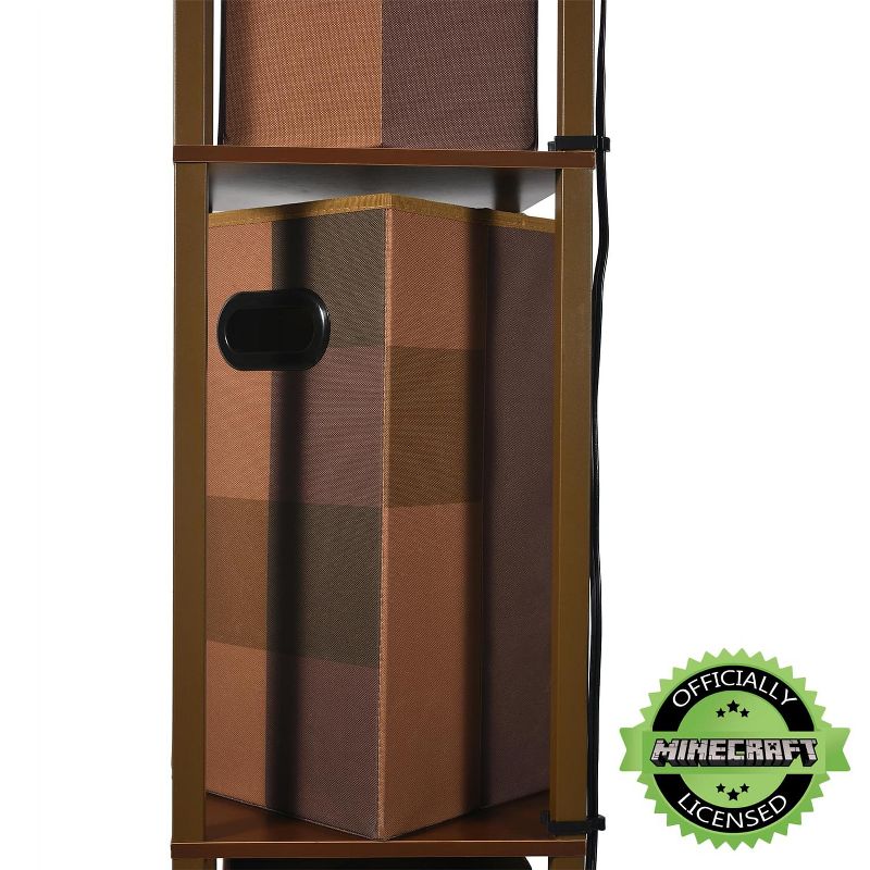 Robe Factory LLC Minecraft Brownstone Torch Standing Floor Lamp and Storage Unit | 5 Feet Tall