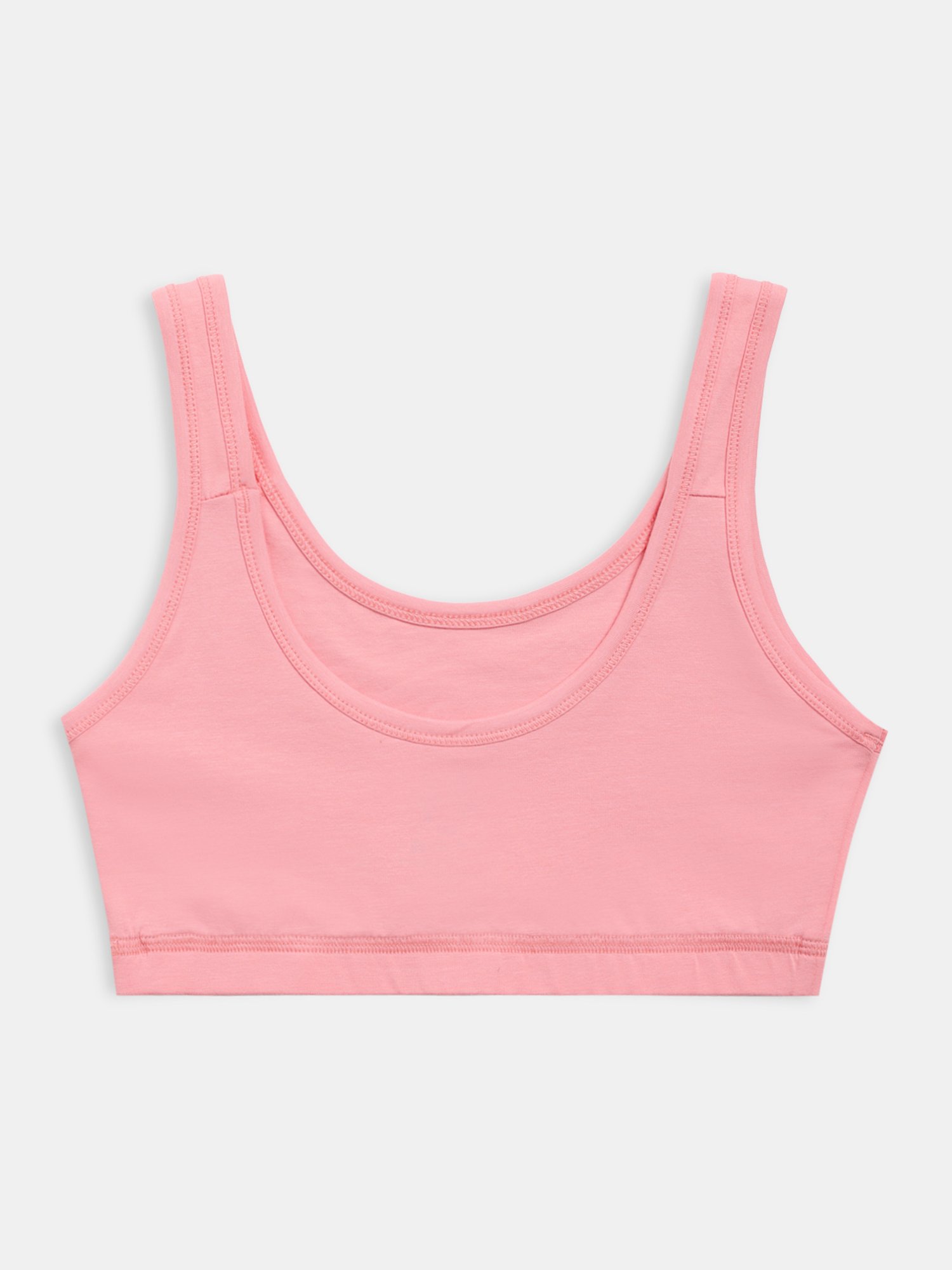 Sillysally Kids Pink & Green Solid Active Bra (Pack Of 2)