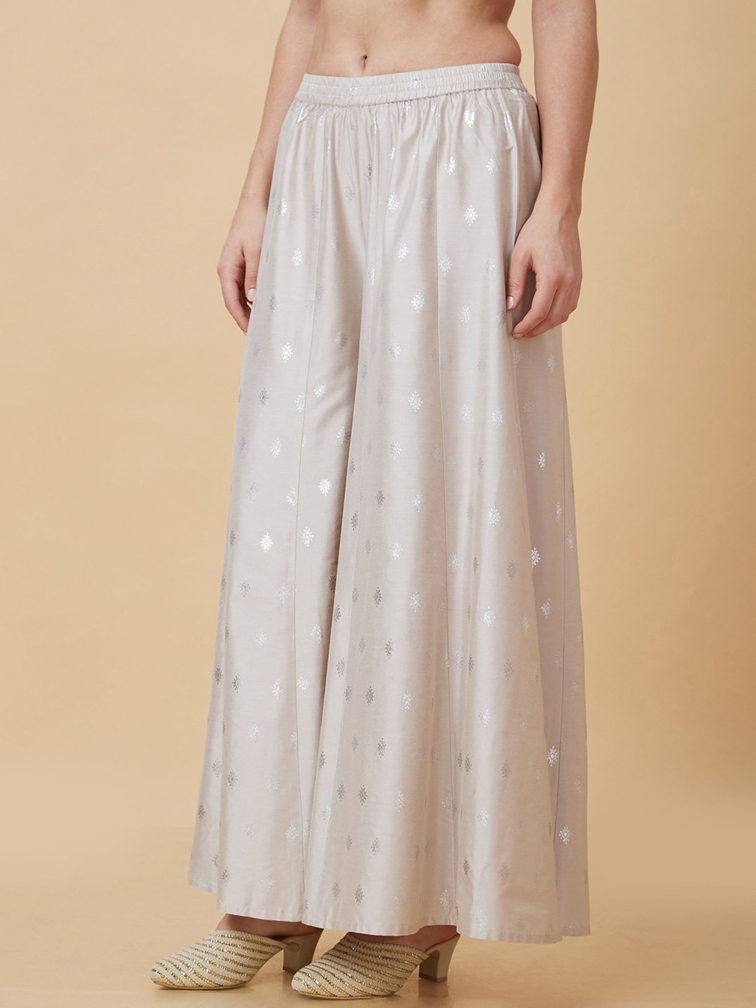 Castle Black Embroidered Palazzos