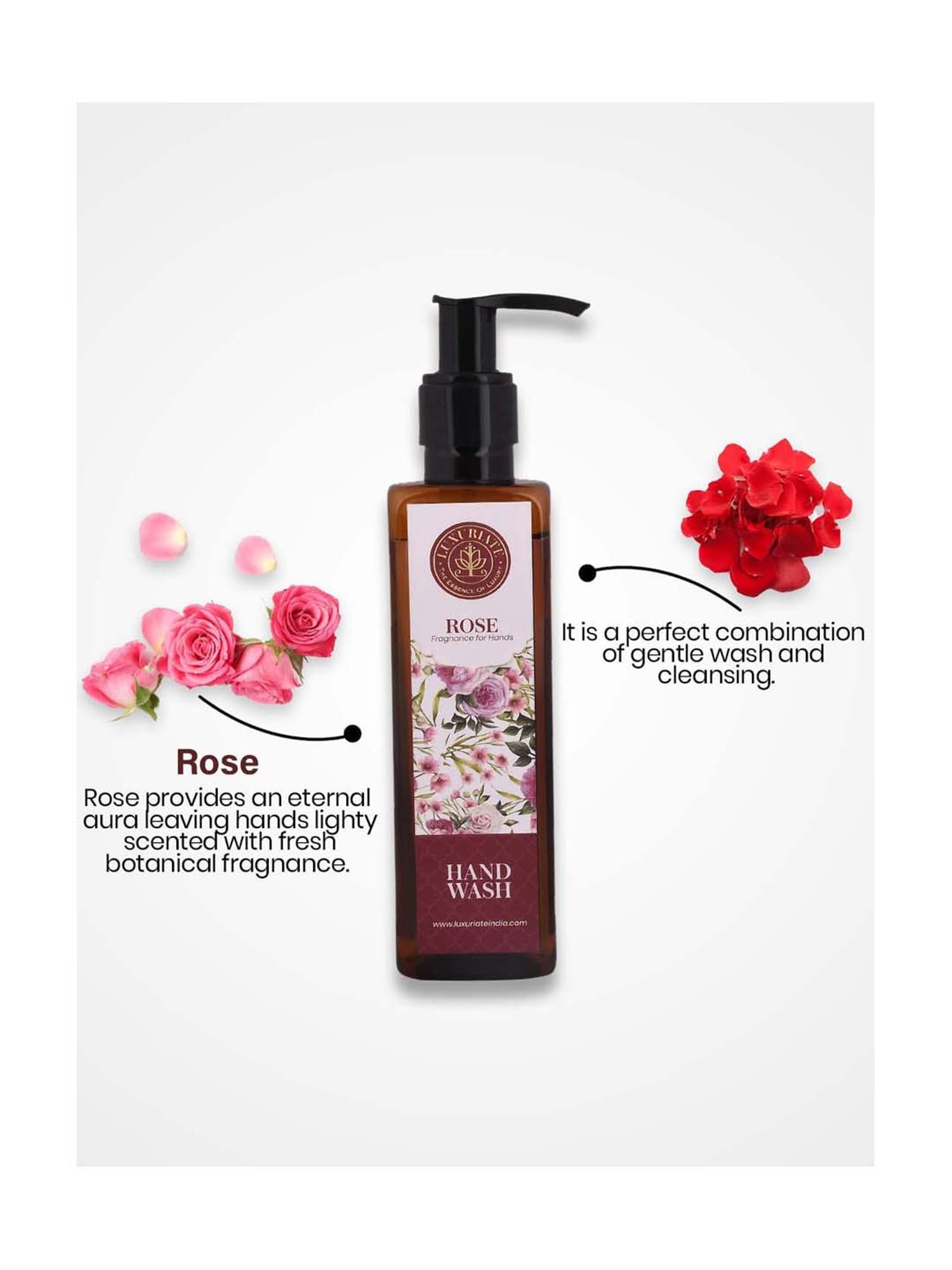 Luxuriate Natural Rose Fragrance Moisturizing Liquid Hand Wash - 200 ml