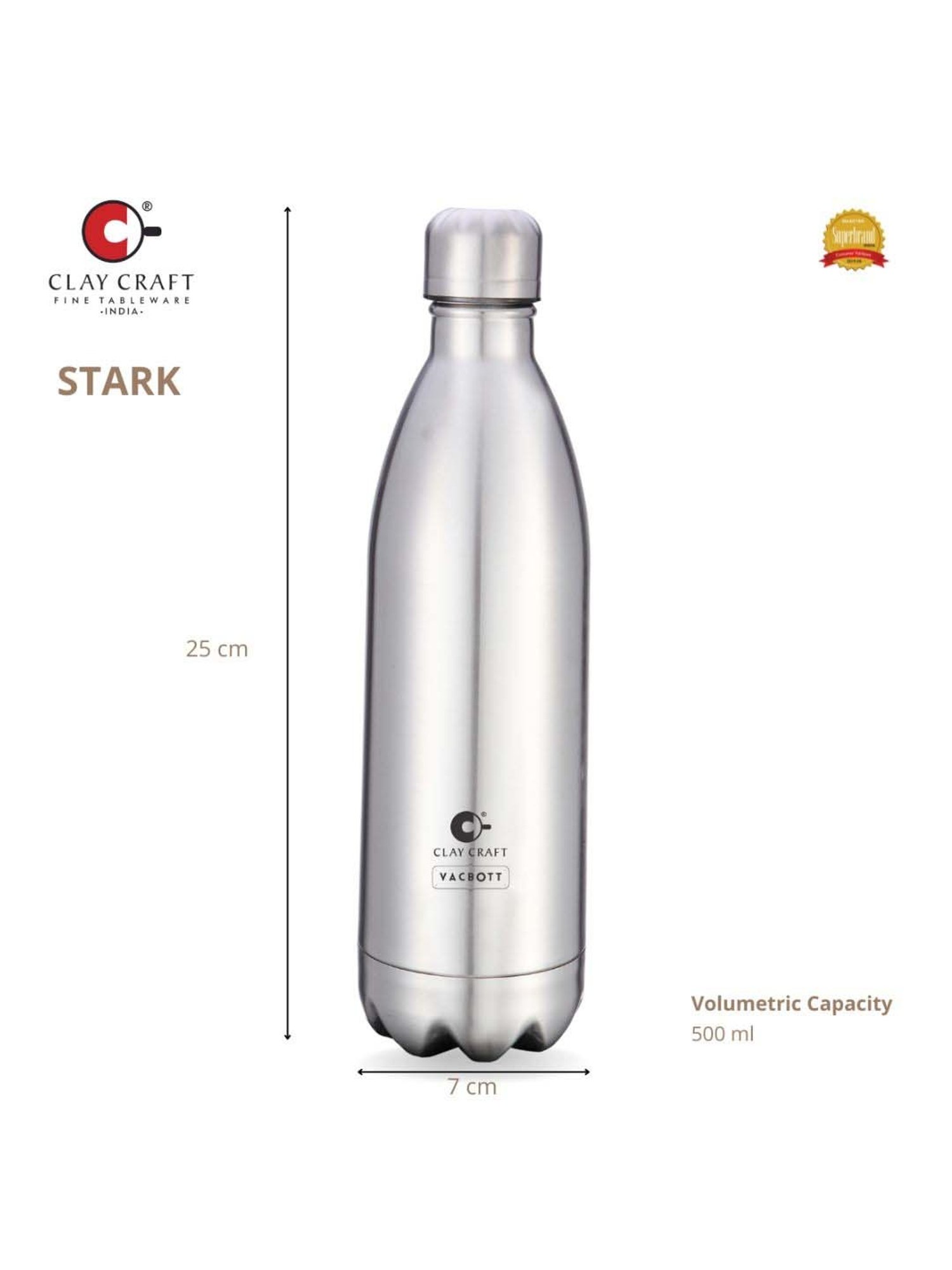 Milton Elfin Silver Stainless Steel Insulated Water Bottle (160 ml) - Set of 1