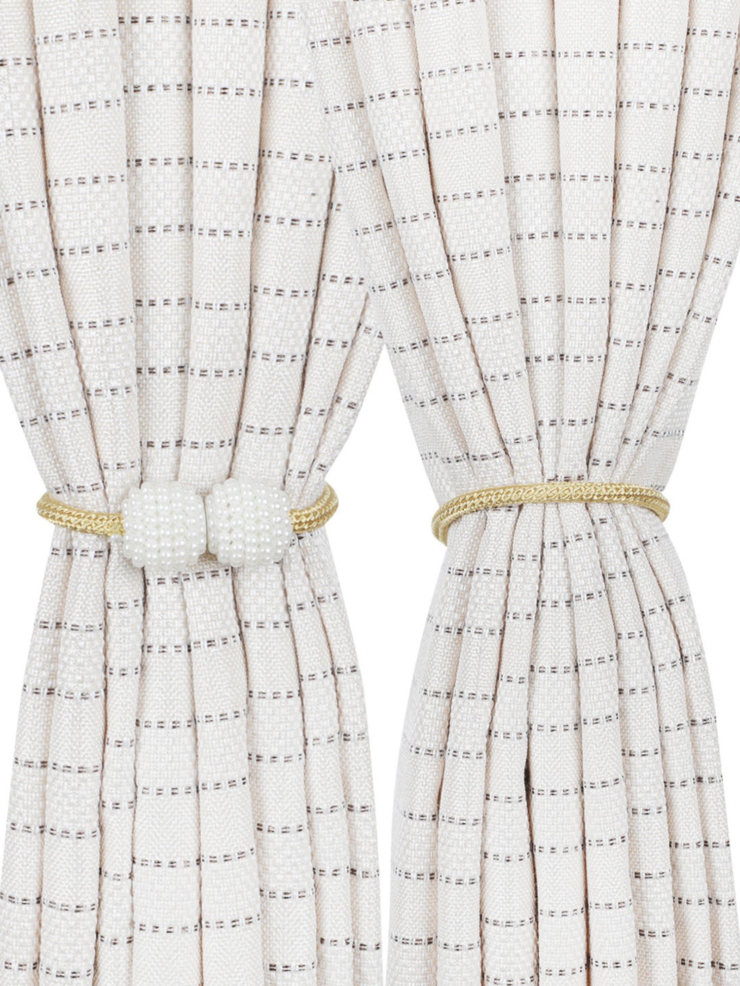 Romee Yellow Polyester Solid Curtain Tie and Hold Backs