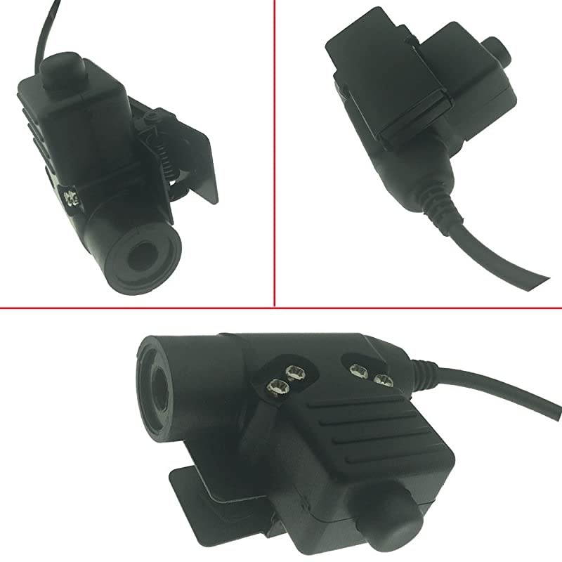 Heavy Duty Tactical Throat Vibration Mic Air Catheter Earphone Headset with U94 Tactical PTT Compatible Kenwood BaoFeng Puxing Wouxun Hyt Baodeeng TYT Procter Walkie Talkie Radios 2Pin