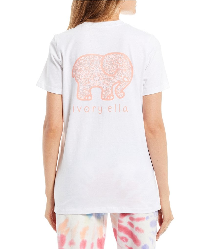 Ivory Ella Short-Sleeve Logo Graphic Pocket Tee