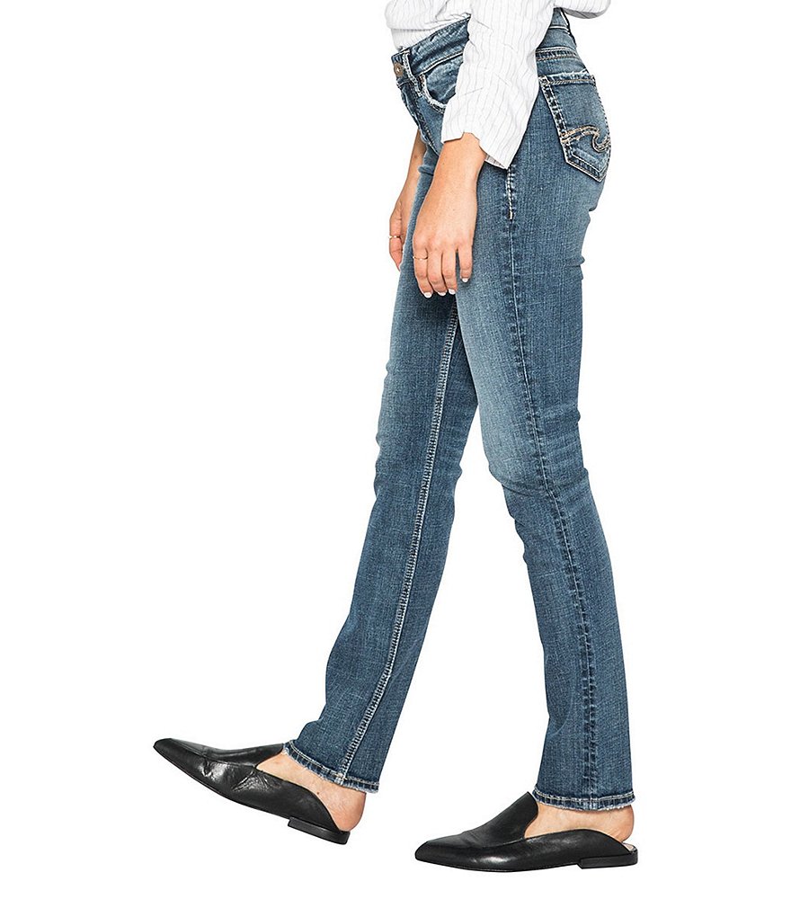 Celebrity Pink Shadow Knee Mid Rise Straight Jeans