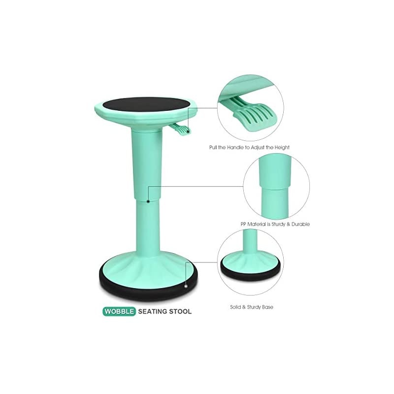 Wobble Chair Adjustable-Height 23 Inch Active Learning Stool Sitting Balance Chair for Office Stand Up Desk (Green)