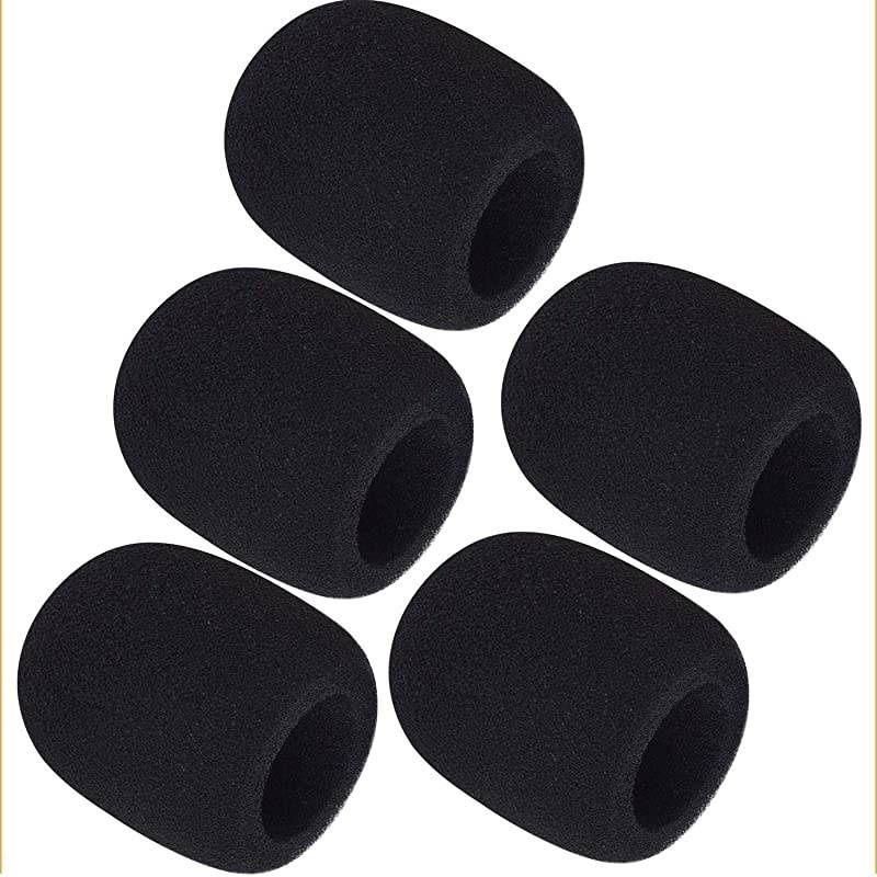 Pack Large Foam Cover Mic Windscreen Microphone Cover Handheld Foam Windscreen for MXL, Audio,Perfect Pop Filter for Recording,Black