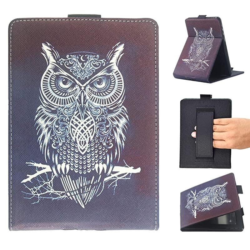 Kindle Paperwhite Case,  Stand Folio Cover Smart Case with Auto Wake/Sleep & Hand Strap Fits All Paperwhite Generations(Compatible Kindle Paperwhite 10th Gen 2018 Release) - Owl