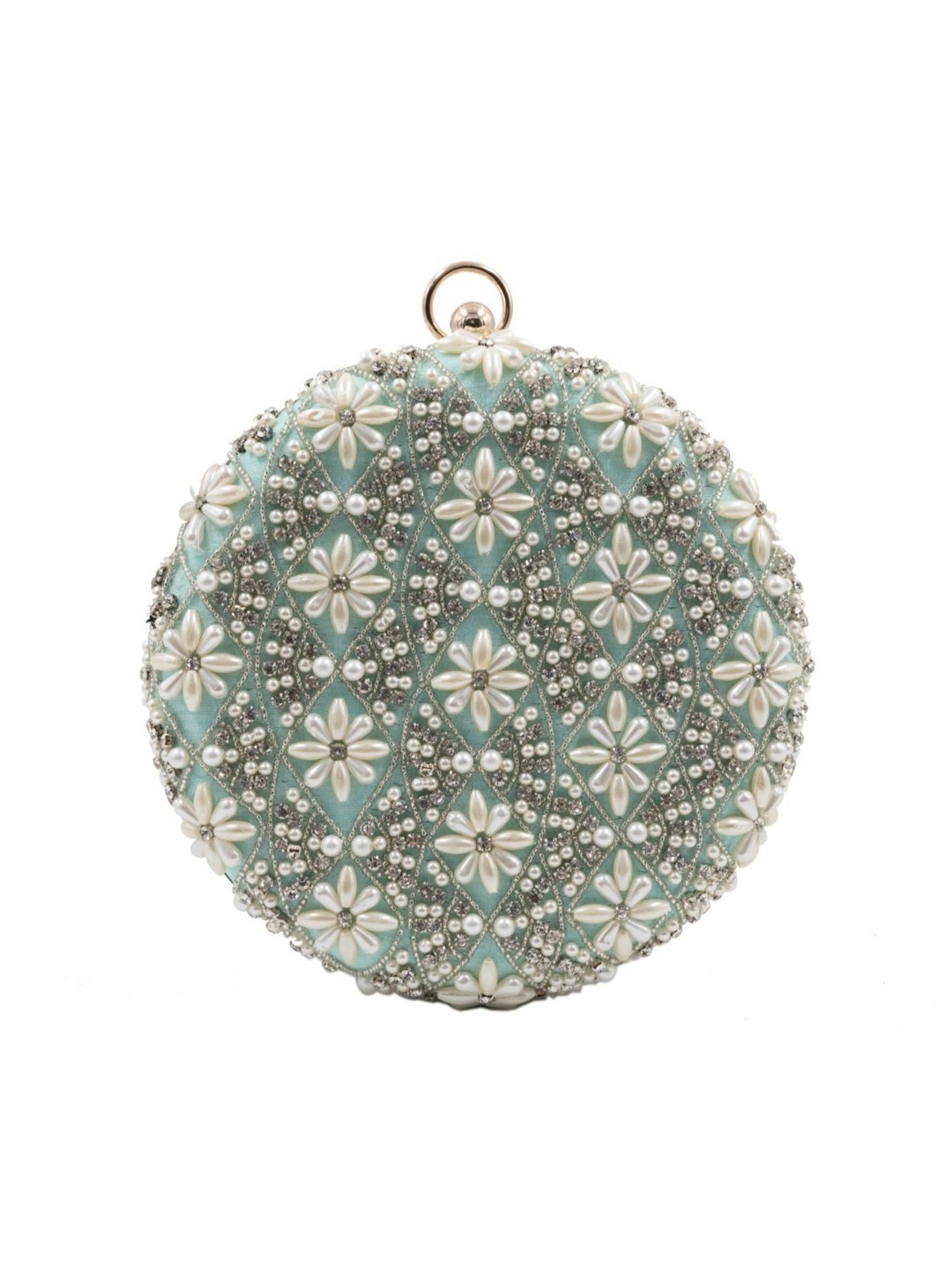 Sugarcrush Sea Blue Luxury Embroidered Small Clutch