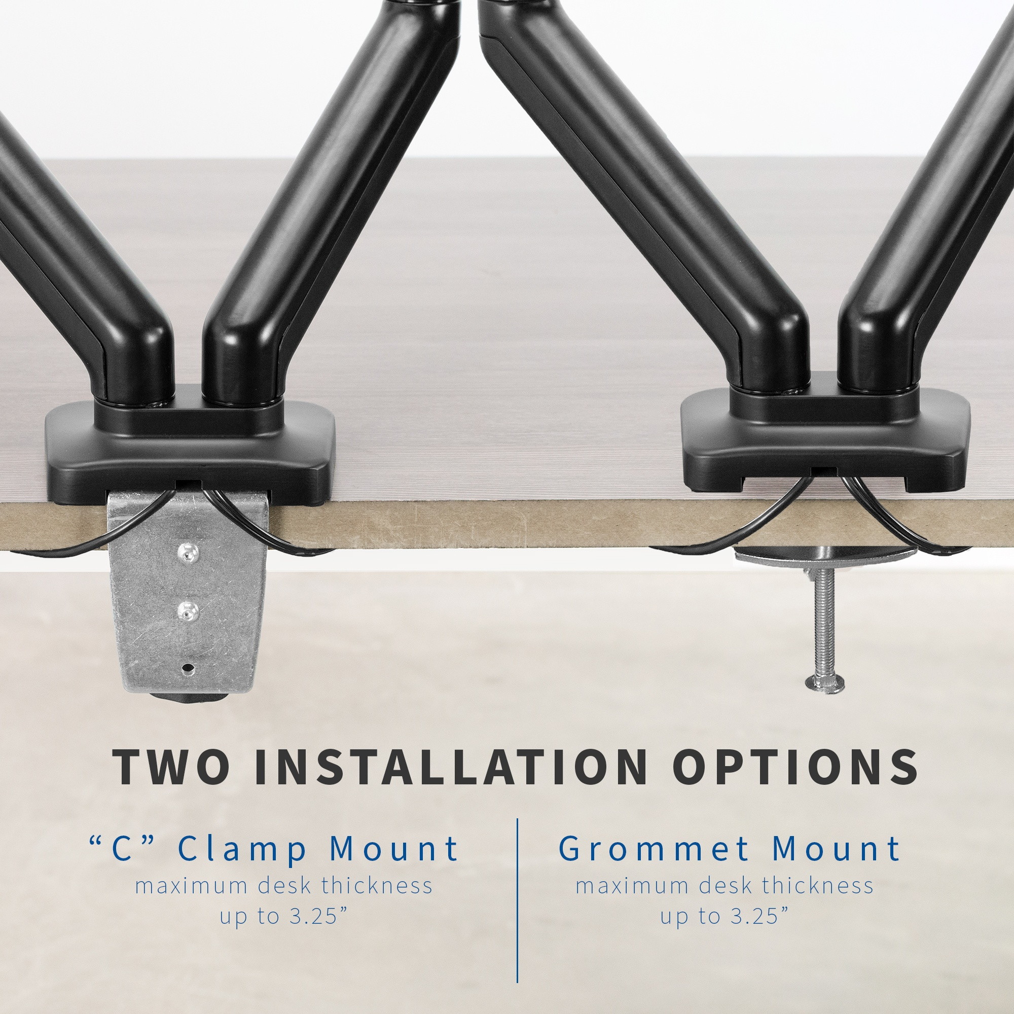 VIVO Dual Monitor Counterbalance Gas Spring Desk Mount Stand w/ USB and Audio | Fits Screens up to 27" (STAND-V002OU)