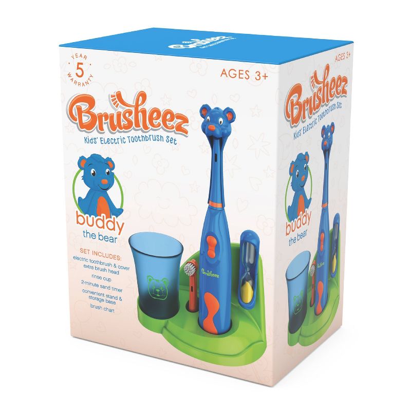 Brusheez Buddy the Bear Children's Electric Kids Toothbrush Set