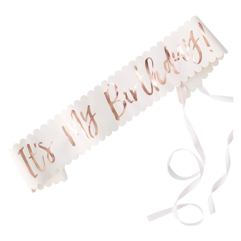 "Happy Birthday" Party Sash Pink