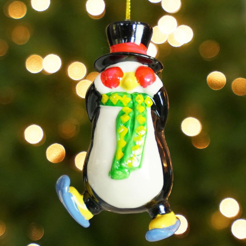 Kurt S. Adler 3.5" Skiing Penguin Christmas Ornament - Black/White