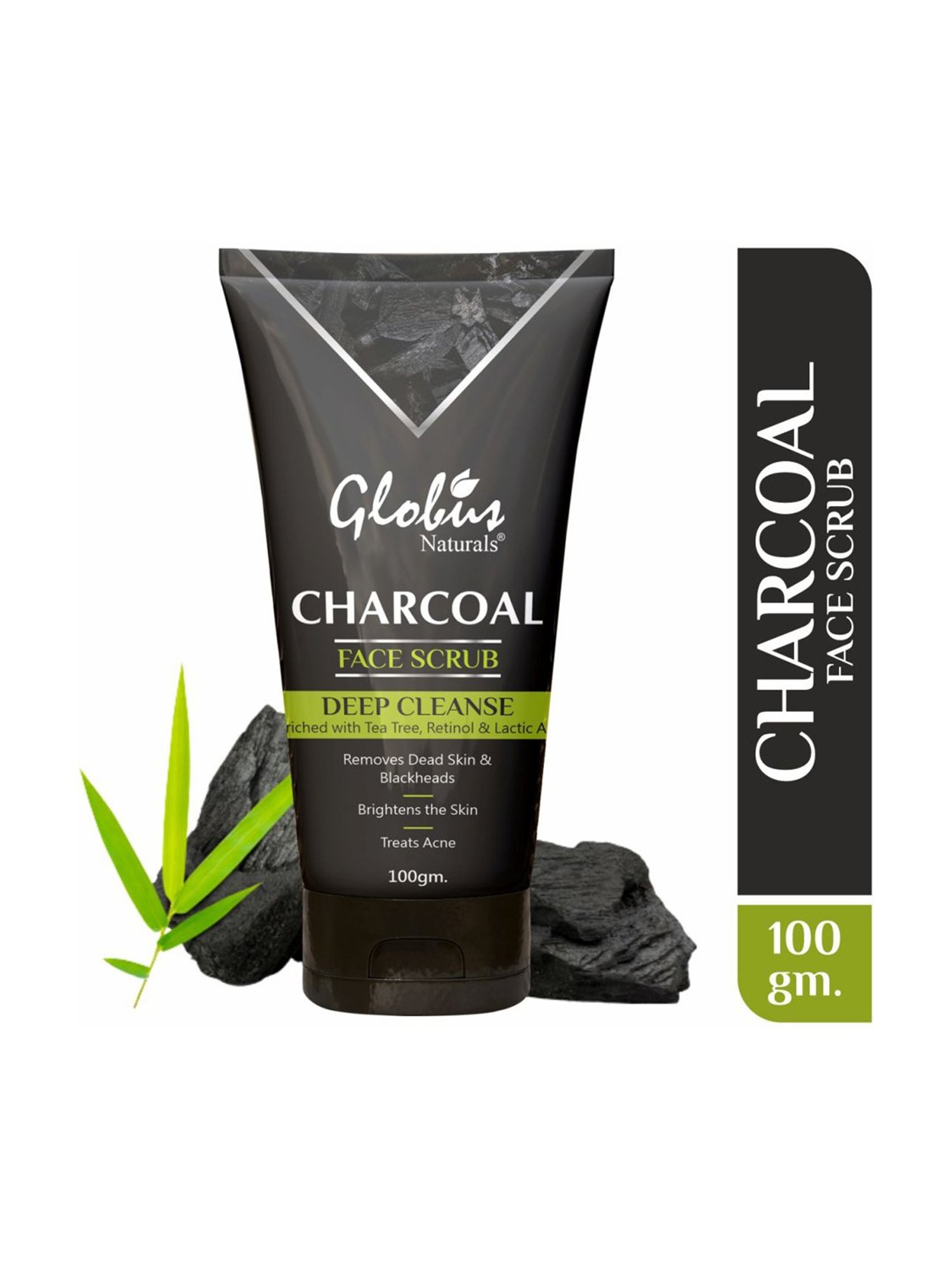 Globus Naturals Charcoal Detoxifying Combo Kit for Exfoliation, Anti-acne & Pimples