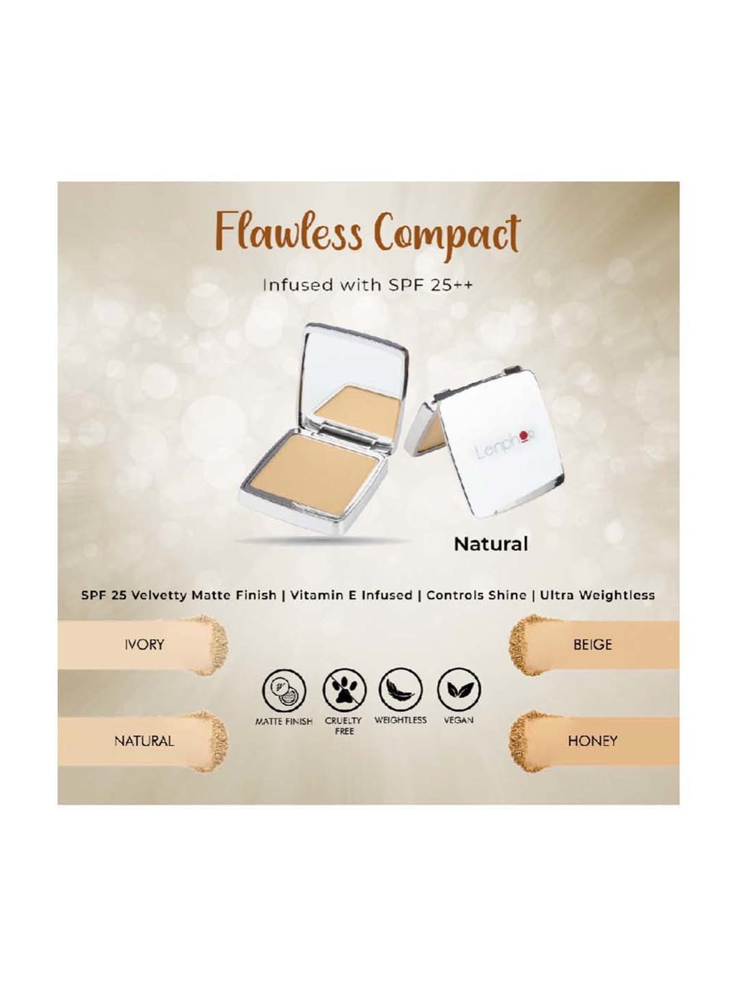 Lenphor Flawless Compact Natural 02 - 13 gm