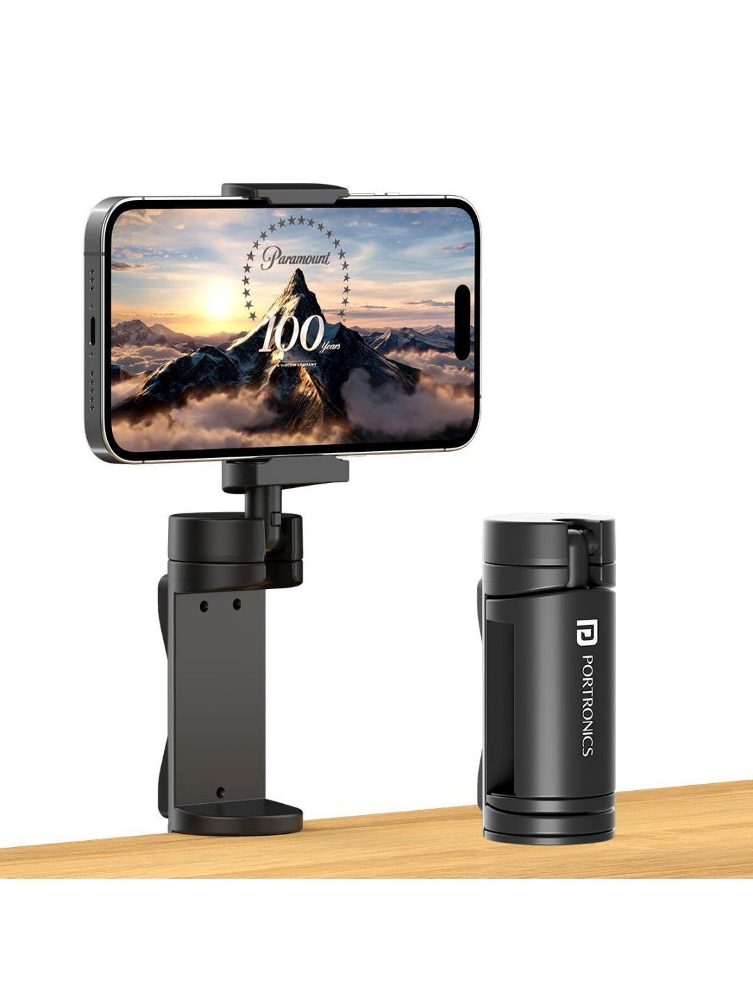 Portronics Mobot Clip 360&iquest; Deg Mobile Phone Holder with Adjustable Viewing Angles (Black)