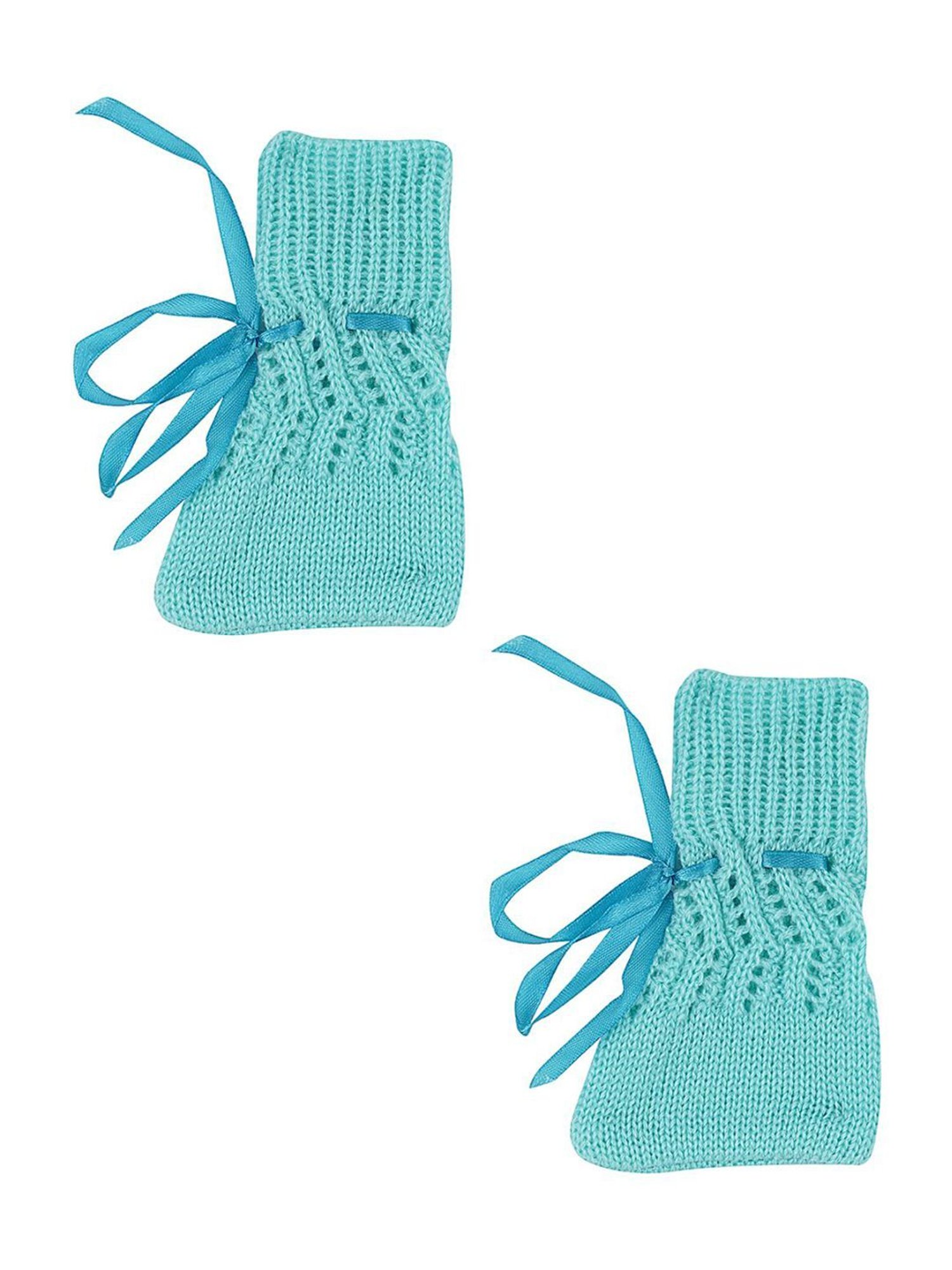 Little Angels Kids Green Textured Pattern Full Sleeves Sweater Set