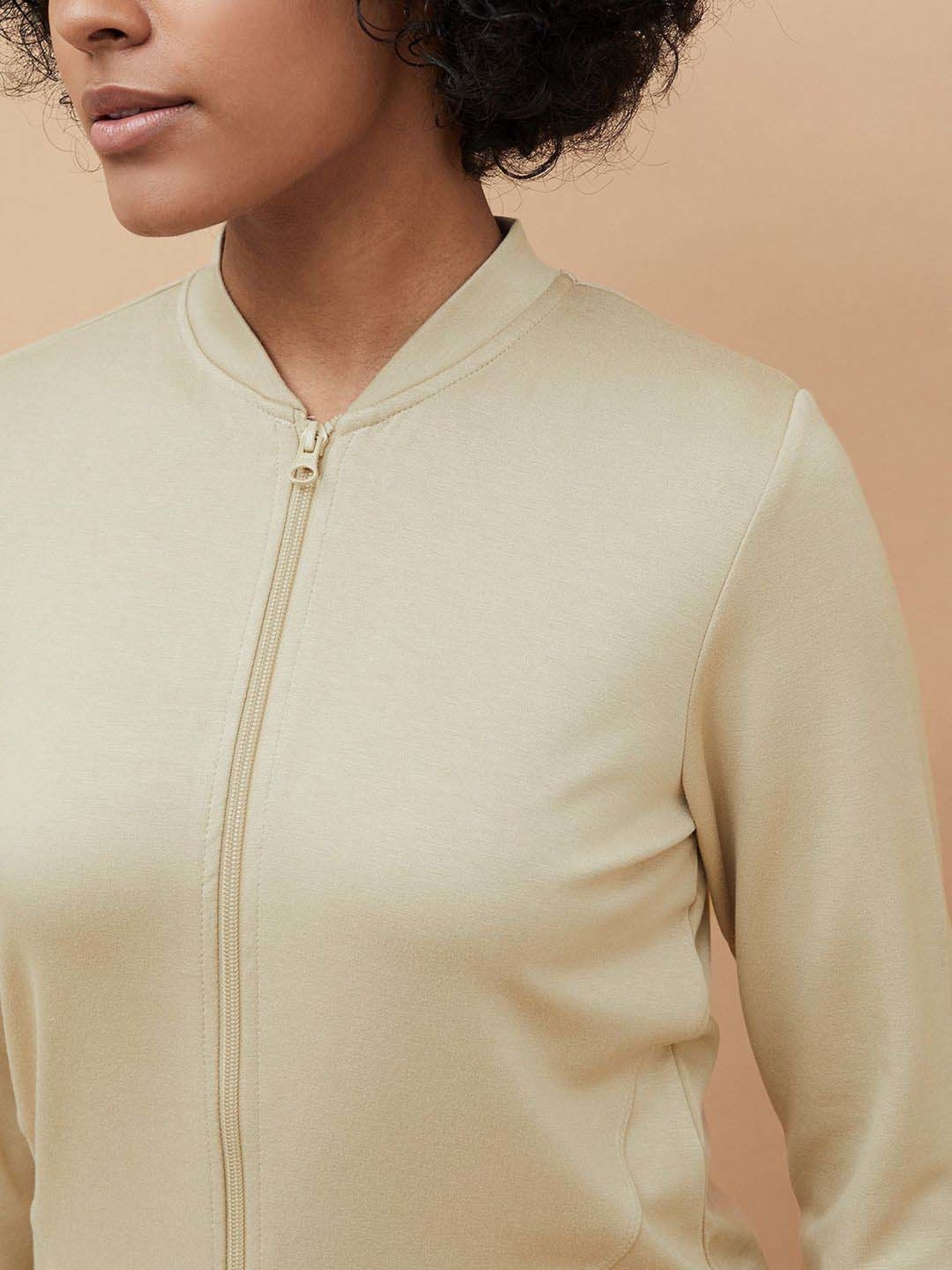 KAPPA Beige Plain Sports Jacket