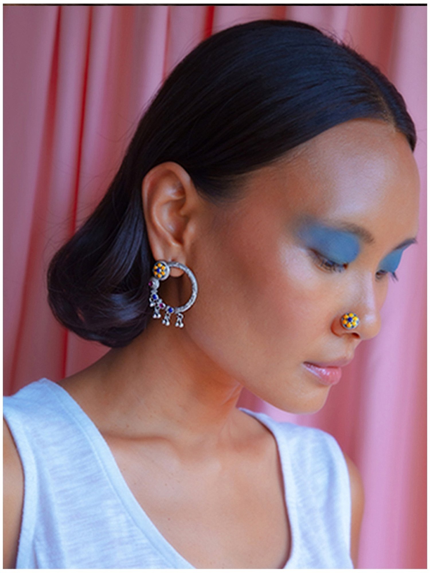 Zavya 92.5 Sterling Silver Floral Nosepin for Women