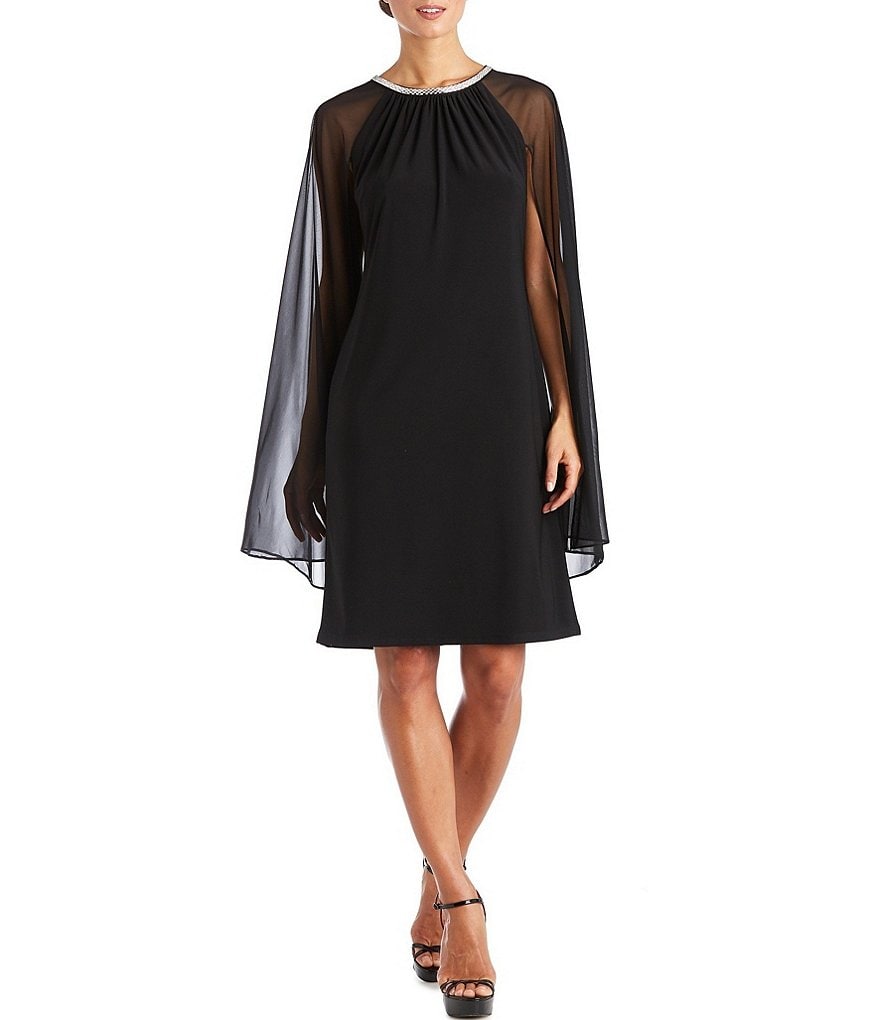 Laundry by Shelli Segal Ruffle Front Stretch Crepe Faux Wrap Dress