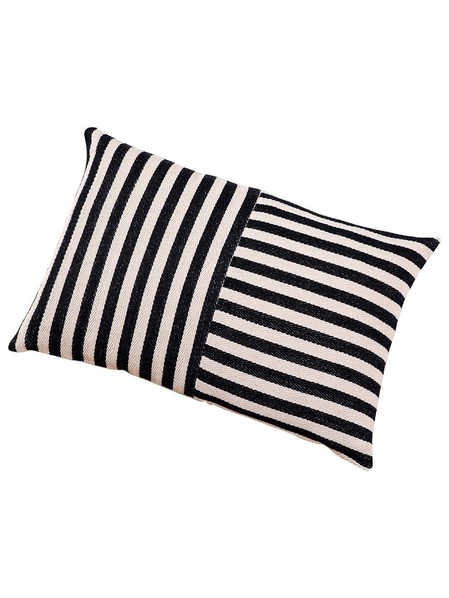 Nestroots Stripes White Silk Cushion Cover