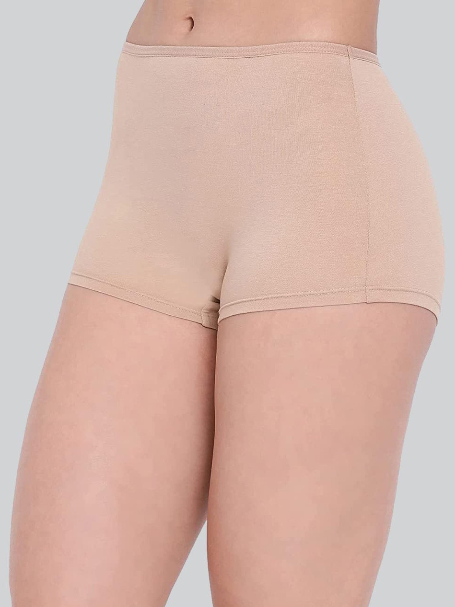 Lyra Black & Beige Cotton Boy Shorts Panties - Pack Of 2