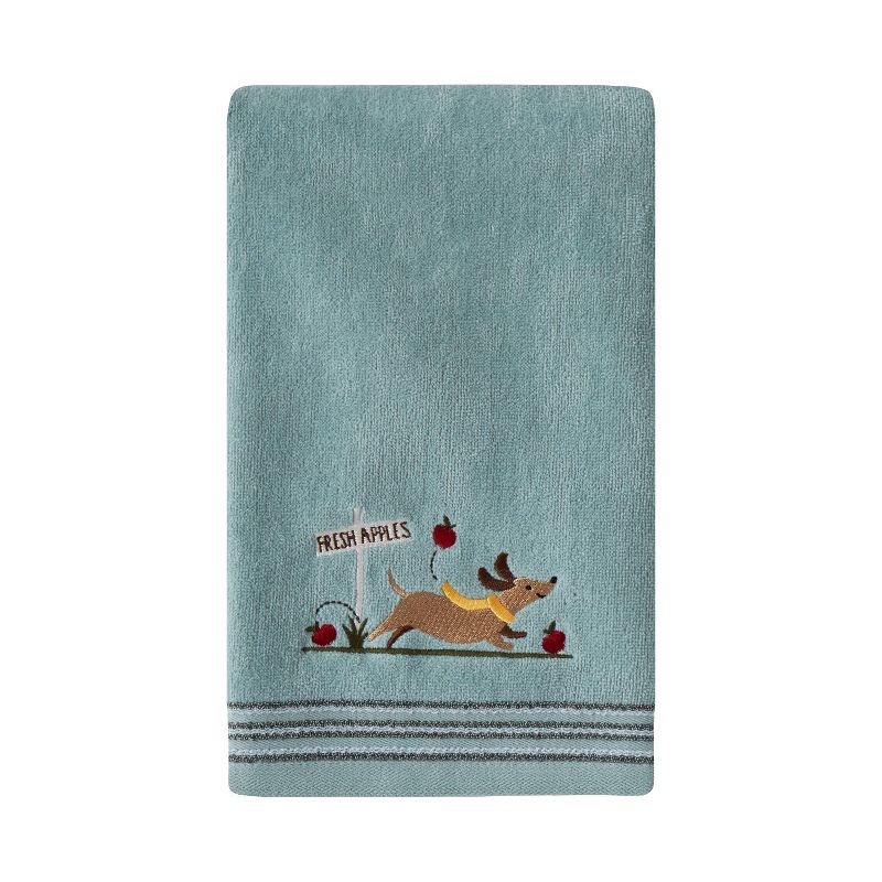 2pc Dog With Apples Hand Towel Set Aqua - SKL Home