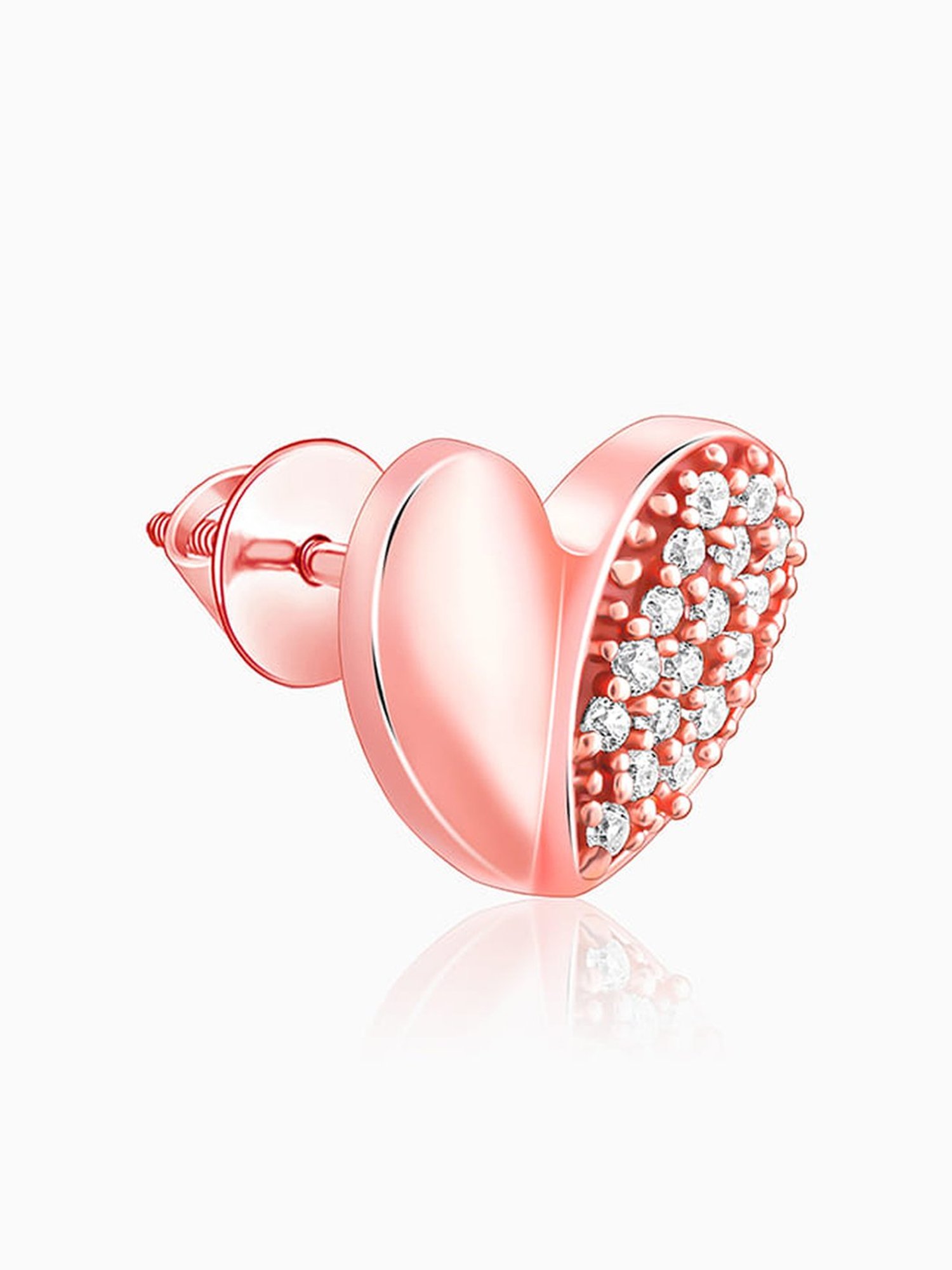 GIVA 925 Silver Rose Gold Made for Each Other Stud Earrings for Women & Girls