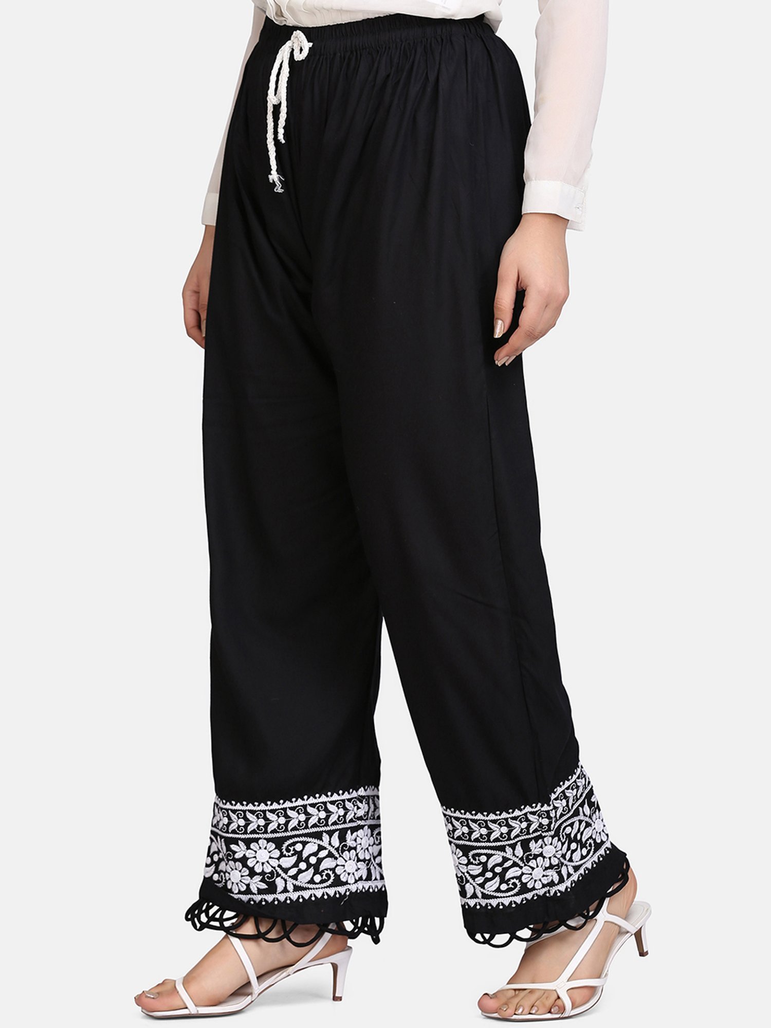 SHADES Black Chikankari Pants