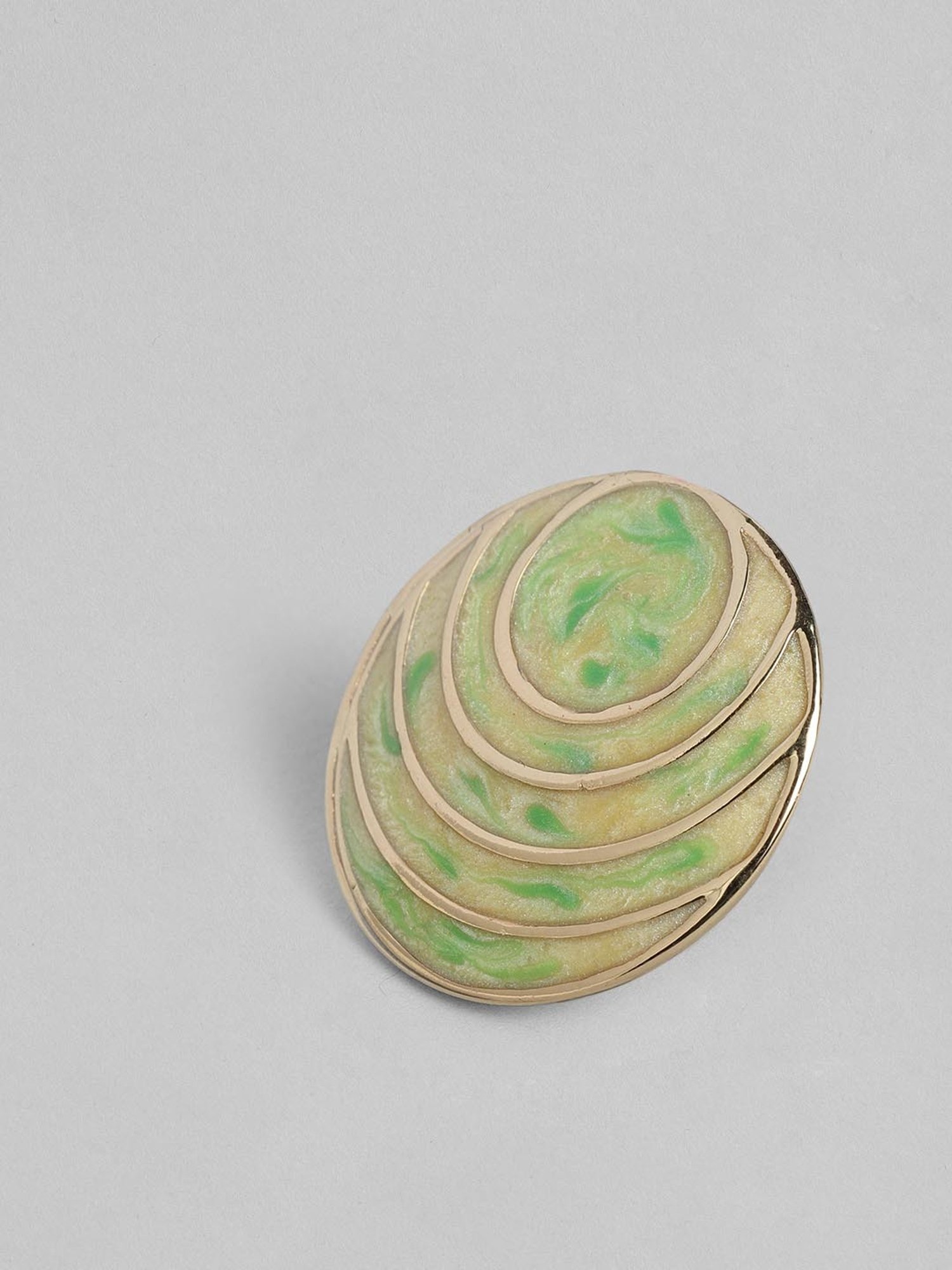 Estele Gold-Plated Round Stud Combo Earrings with Blue & Green Enamel for Girls/Women - Pack of 2