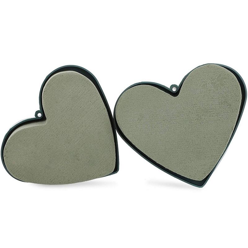 Bright Creations 6 Piece Heart Shaped Floral Wet Foam for Fresh Flower Arrangements, 5" x 4.5" x 1.7"