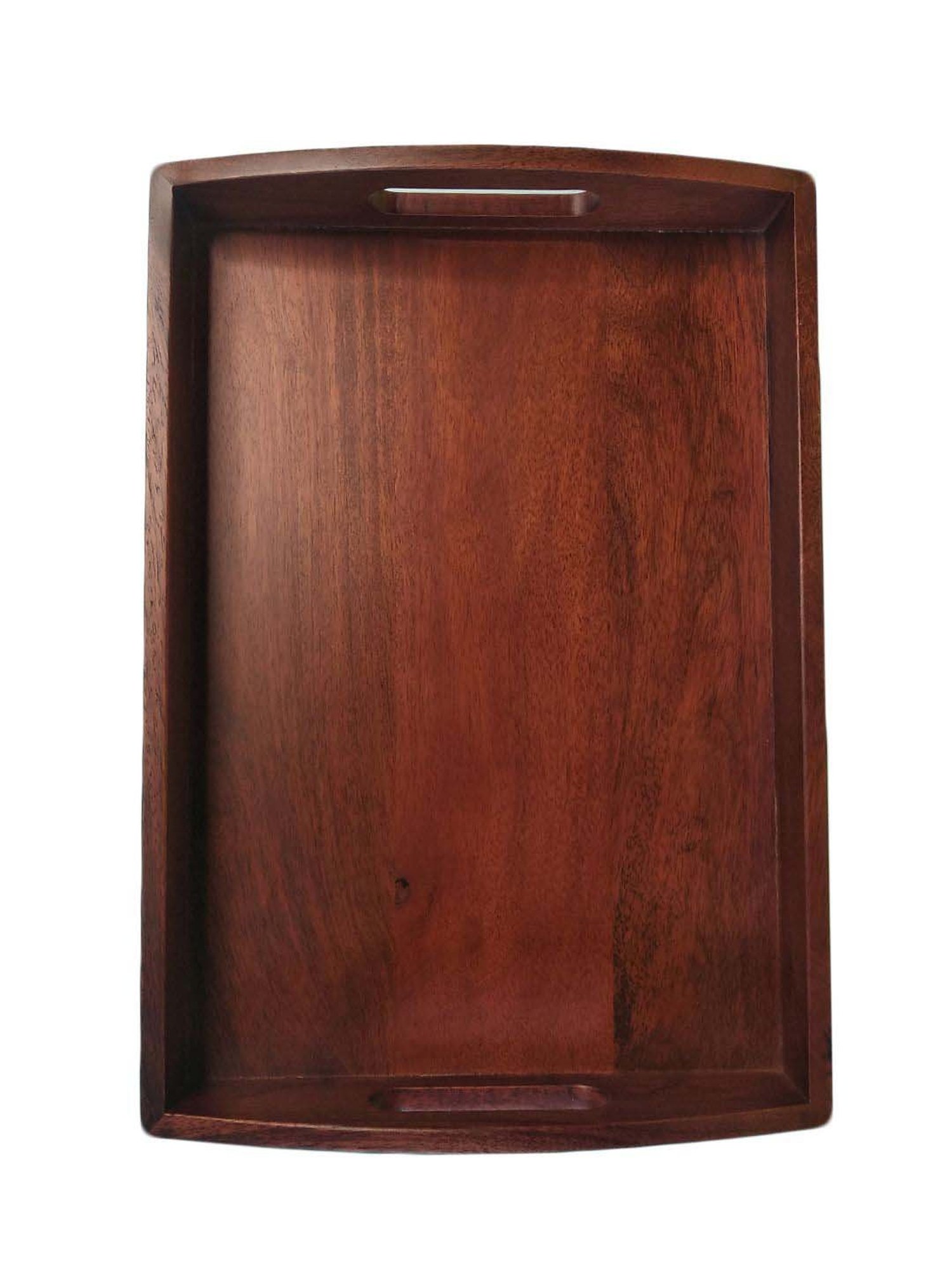 Crayton Elegant Brown Mango Wood Rectangular Serving Tray - Set of 1