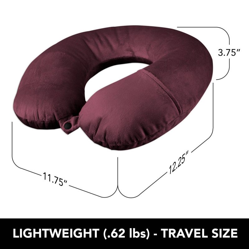 Brookstone Charcoal-Infused Memory Foam Travel Neck Pillow - Rose Pink