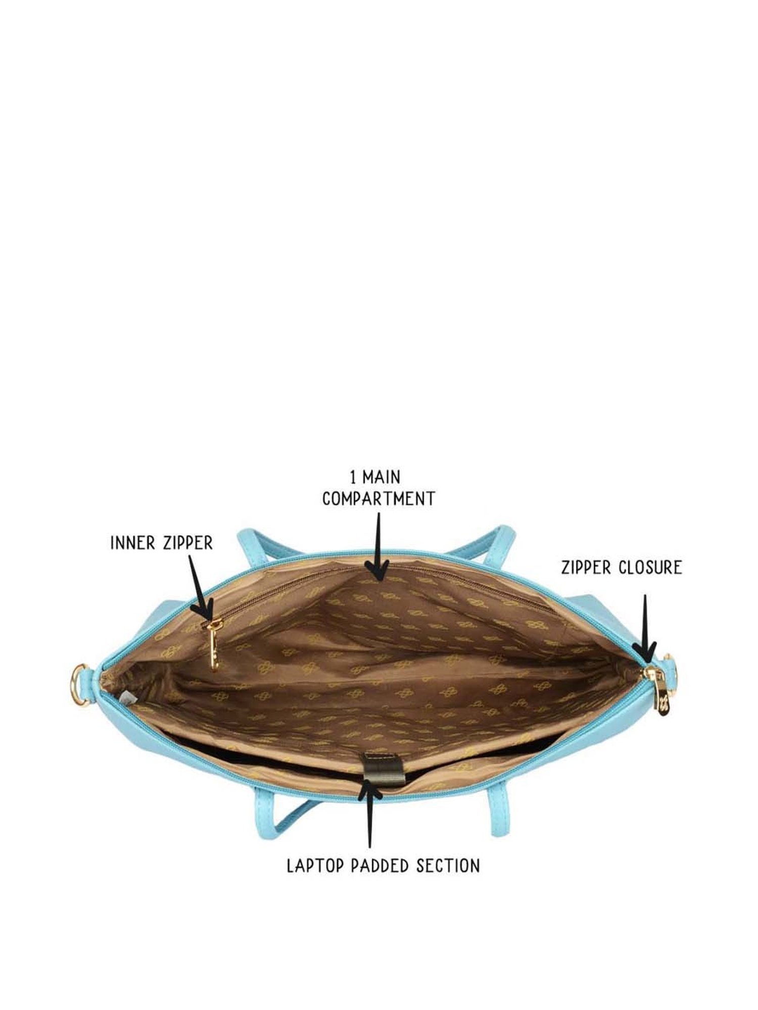 Baggit Blue Textured Large Messenger Bag